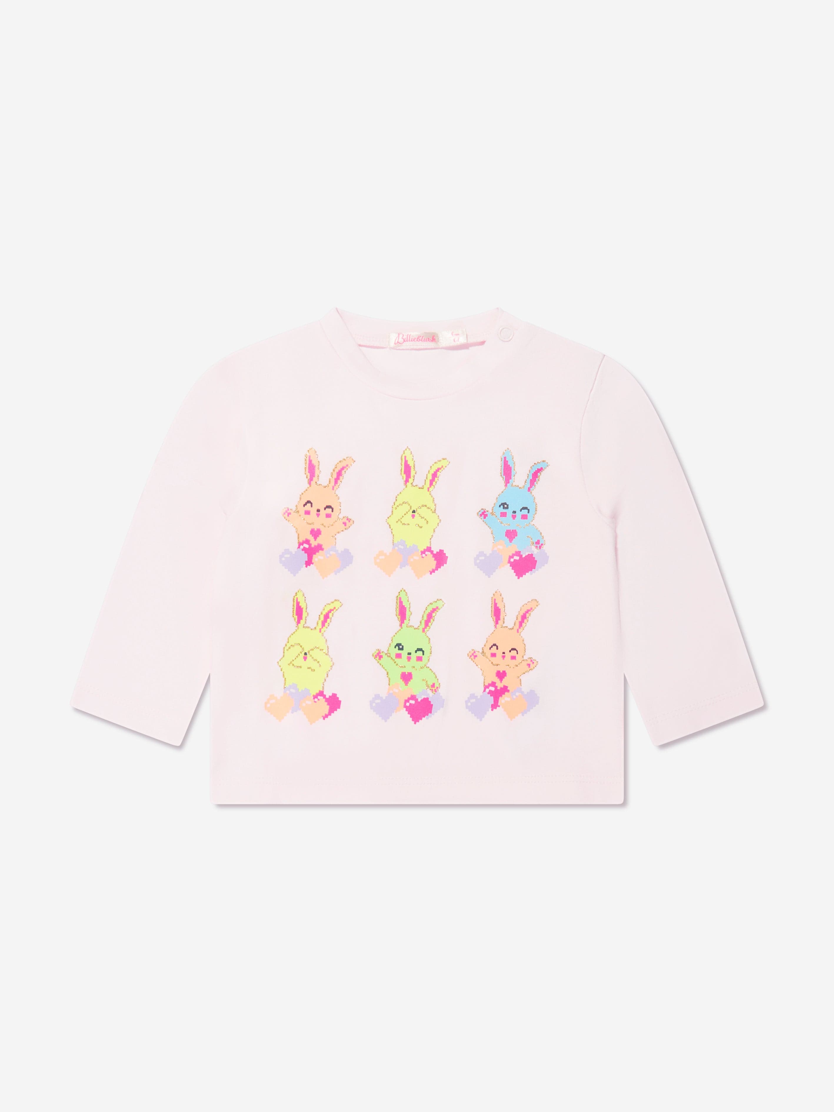 Billieblush Baby Girls Long Sleeve Bunny T-Shirt in Pink