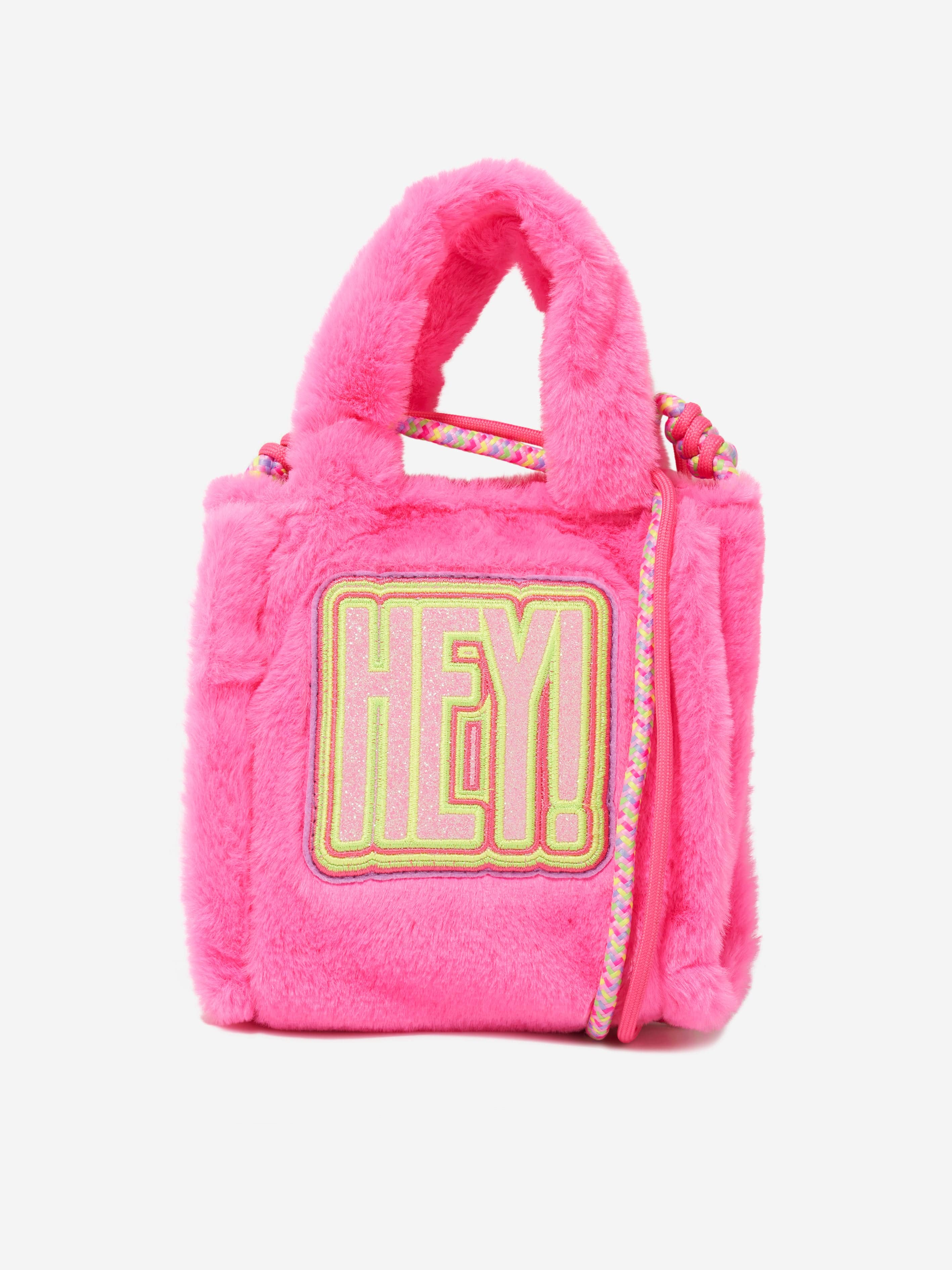 Billieblush Girls Faux Fur Handle Bag in Pink