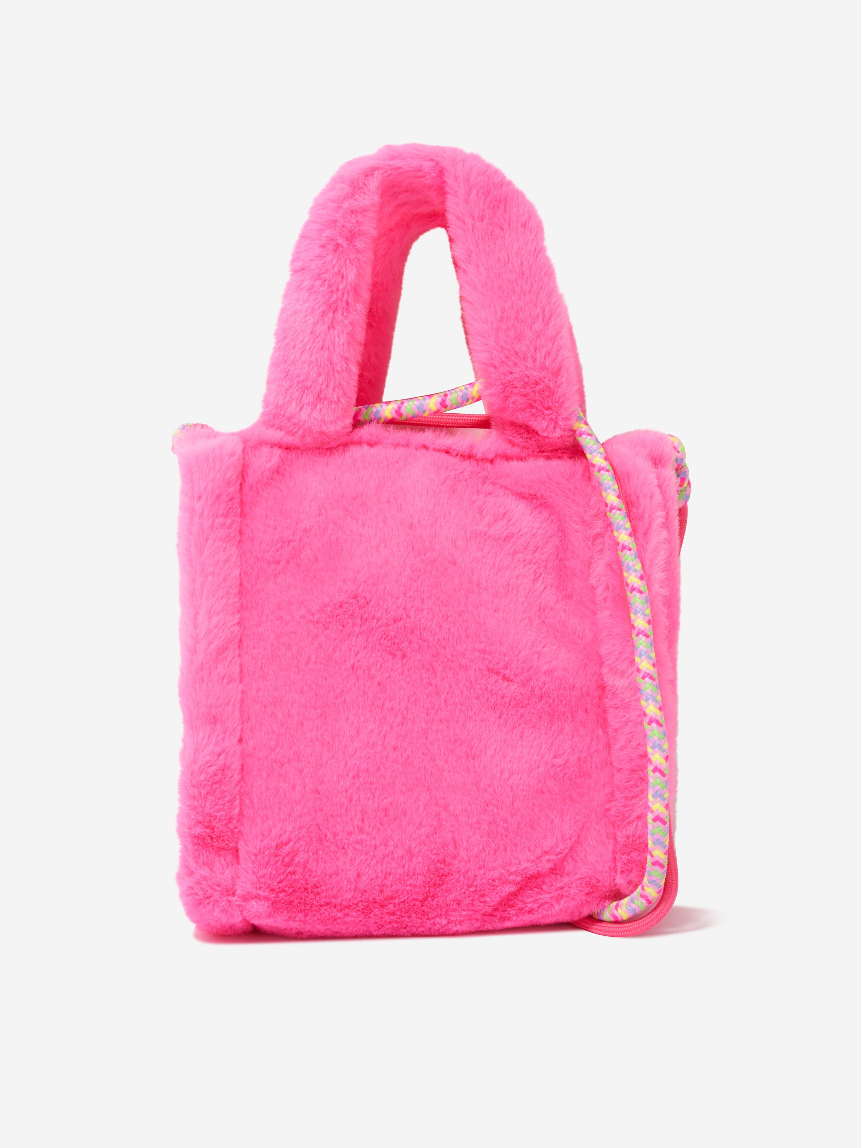 Billieblush Girls Faux Fur Handle Bag in Pink