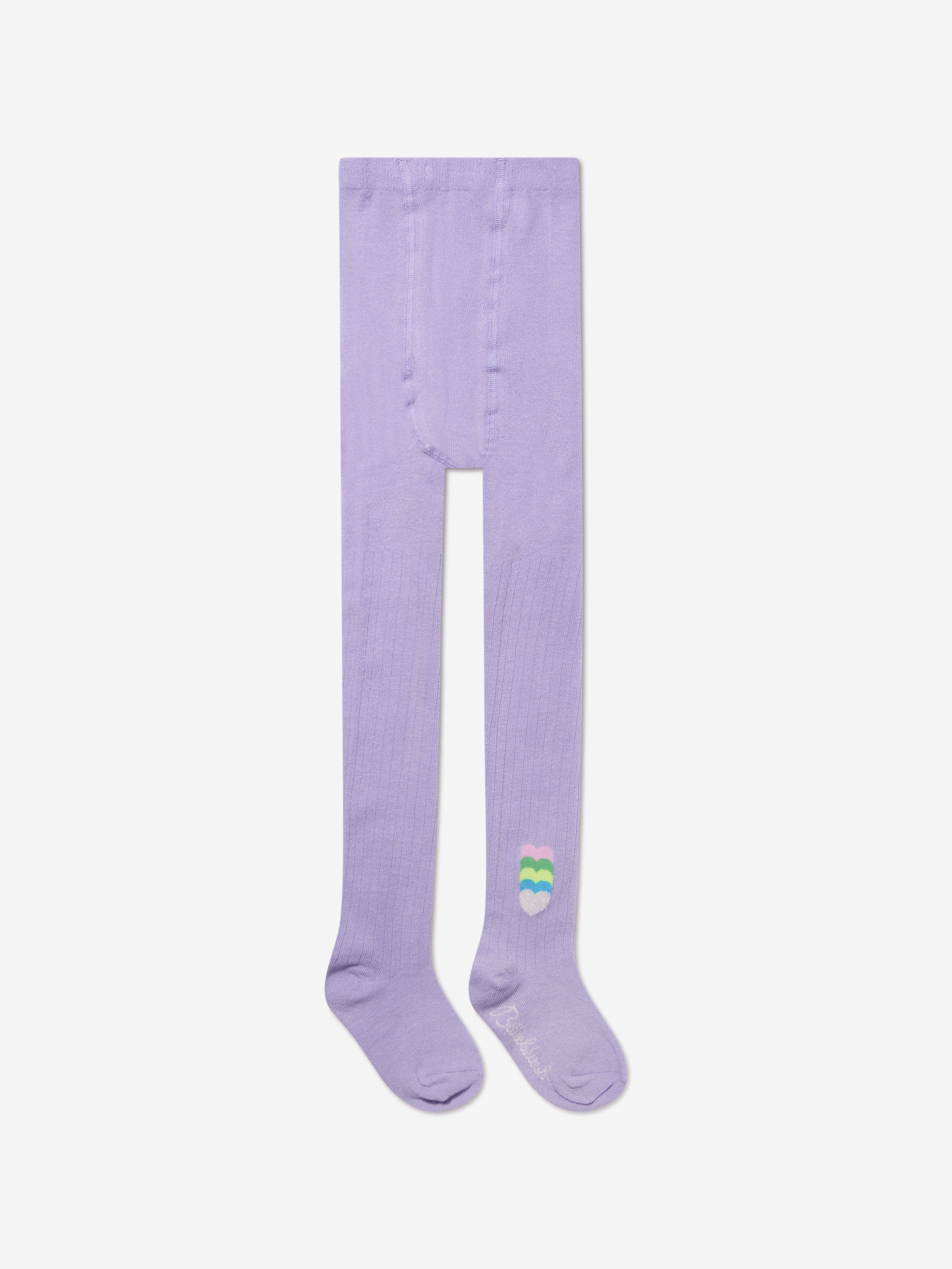 Billieblush Girls Jacquard Heart Tights in Lilac