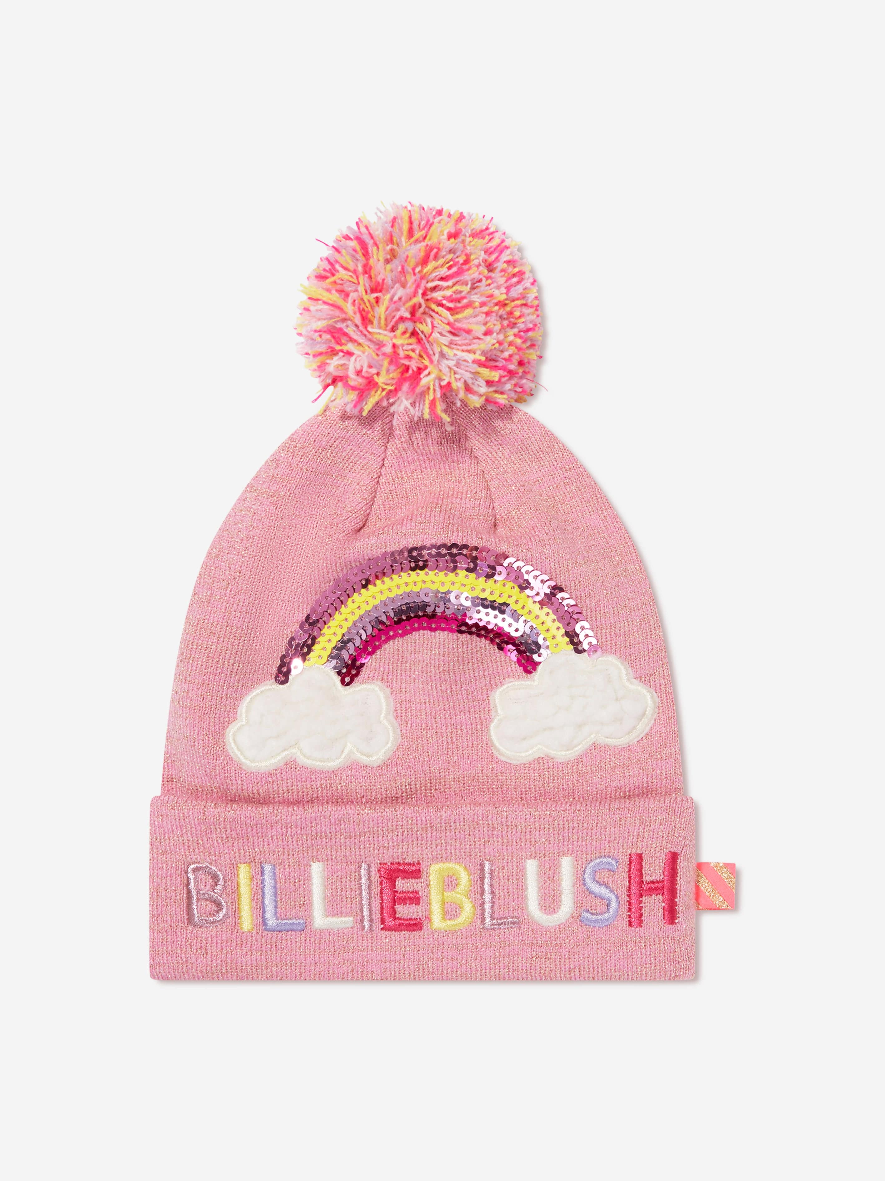 Billieblush Girls Rainbow Bobble Hat in Pink