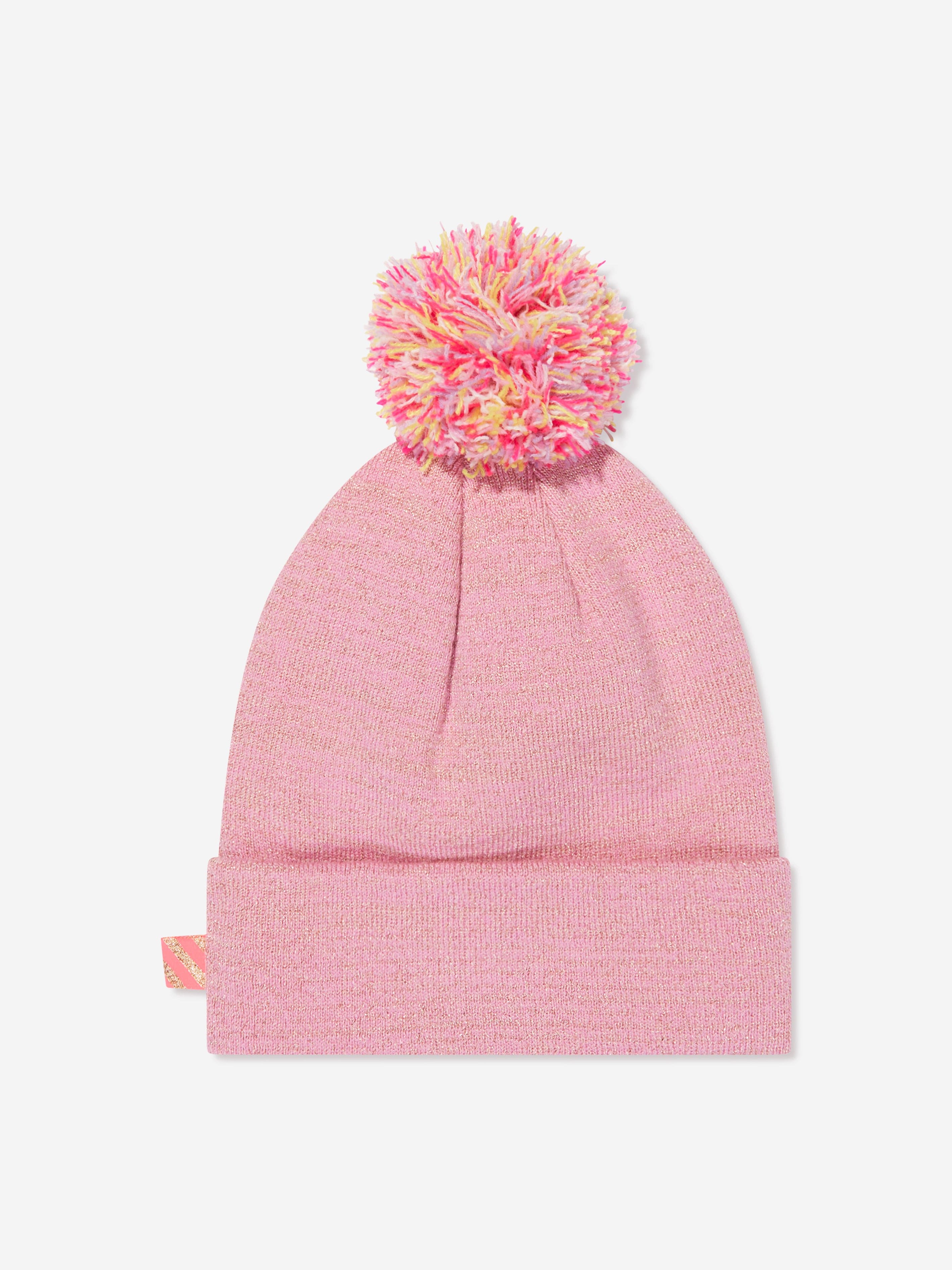 Billieblush Girls Rainbow Bobble Hat in Pink