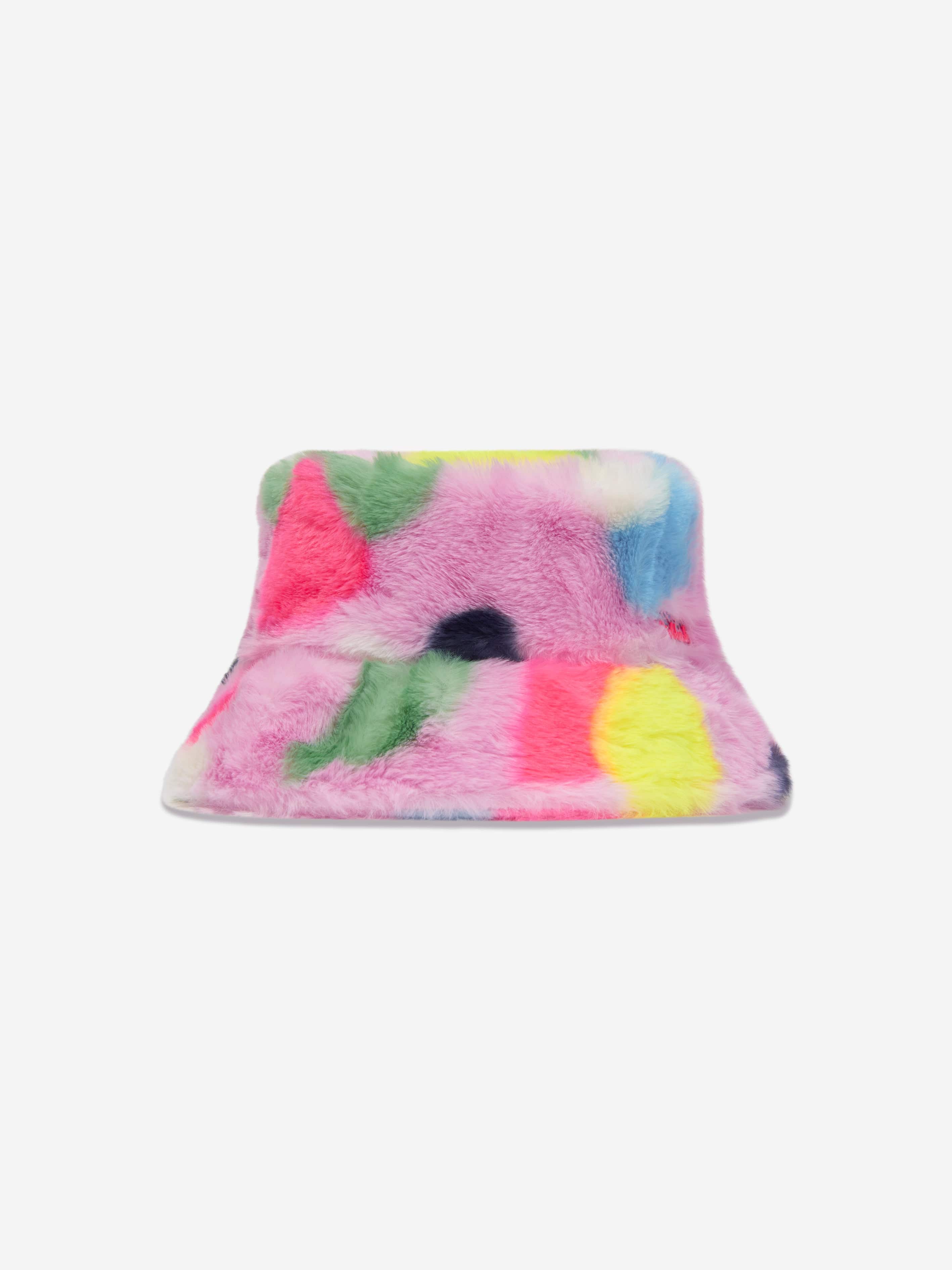 Billieblush Girls Faux Fur Bucket Hat in Pink