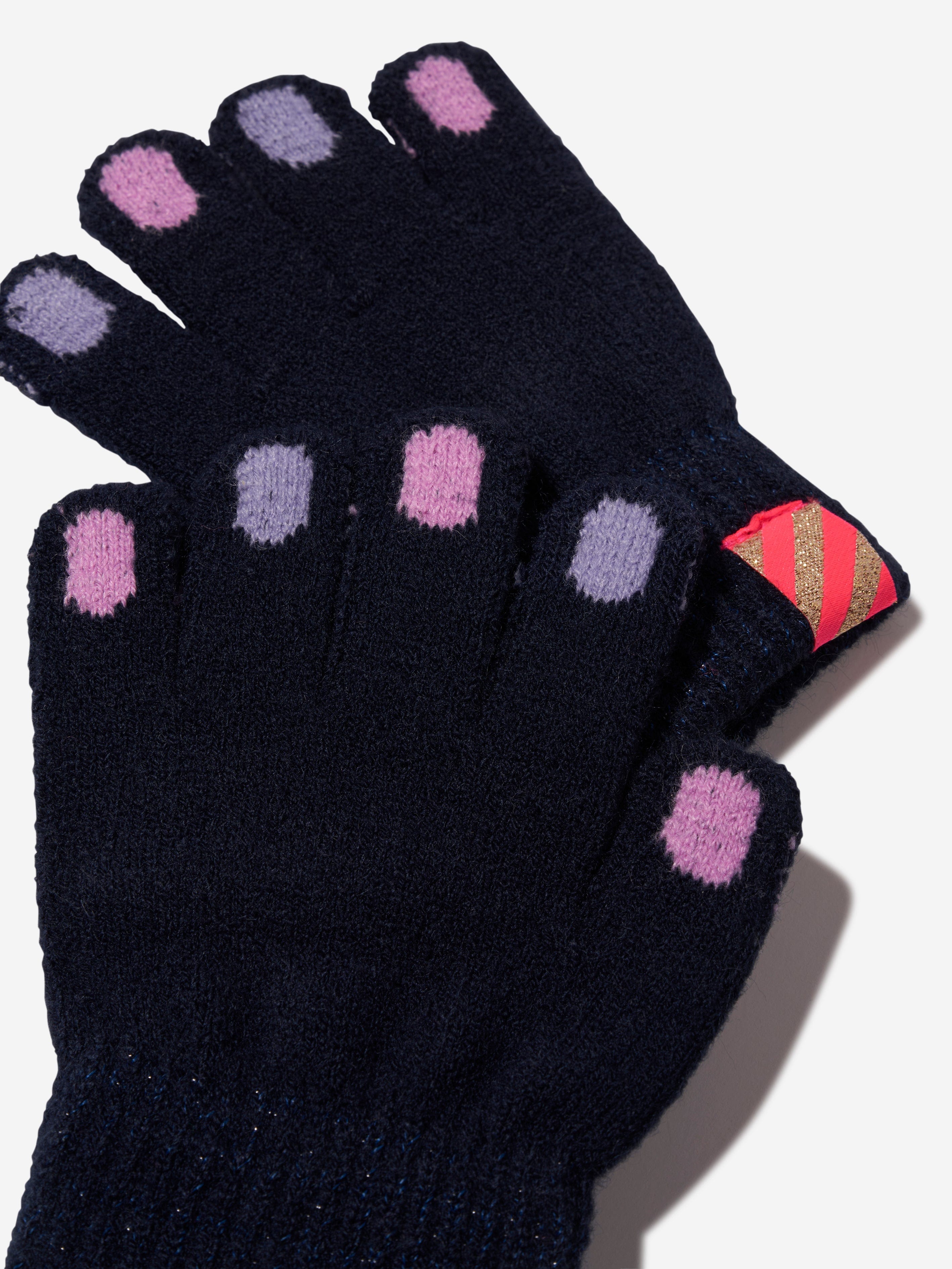 Billieblush Girls Knitted Gloves in Navy