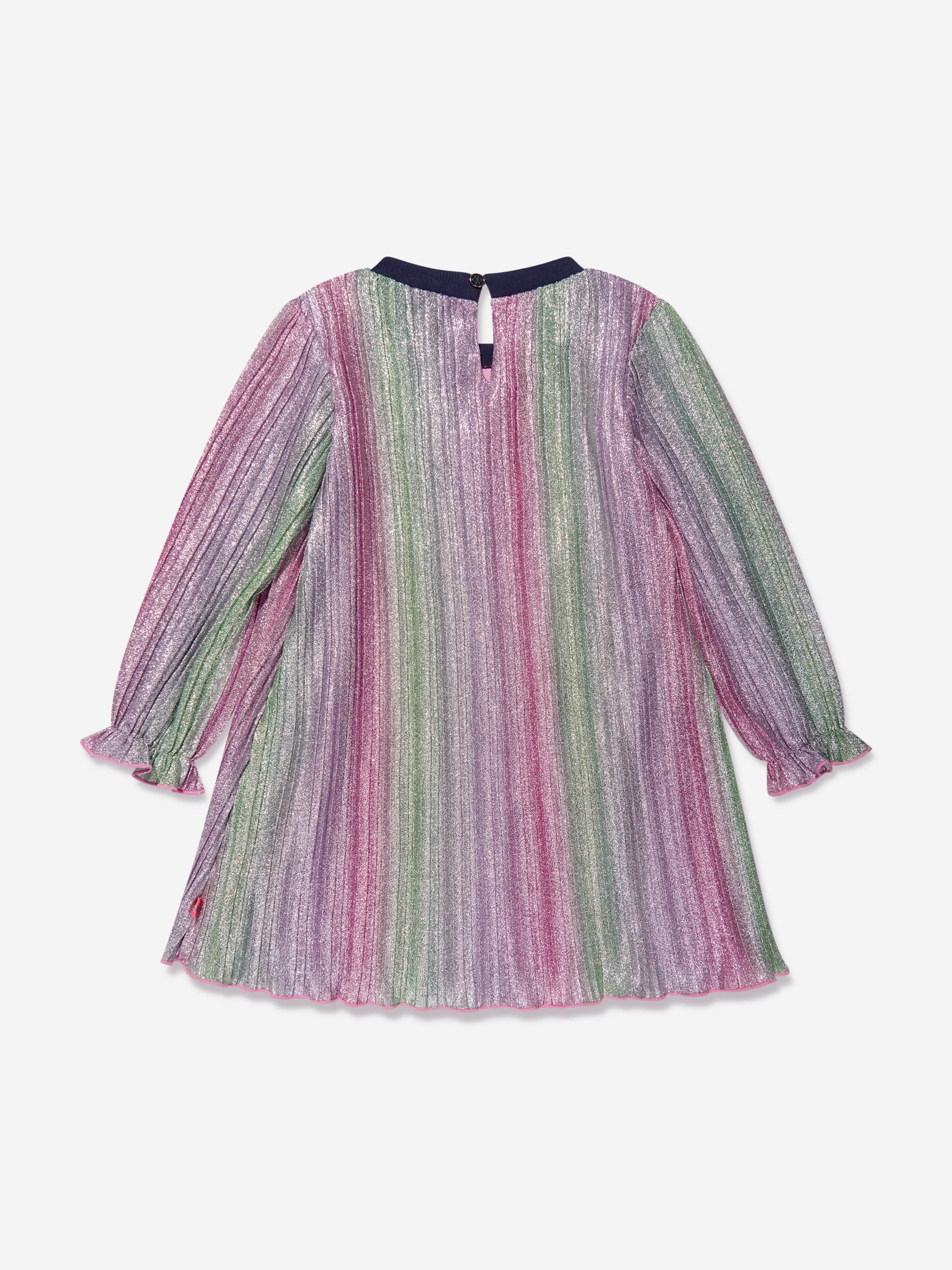 Billieblush Girls Metallic Pleated Dress in Multicolour