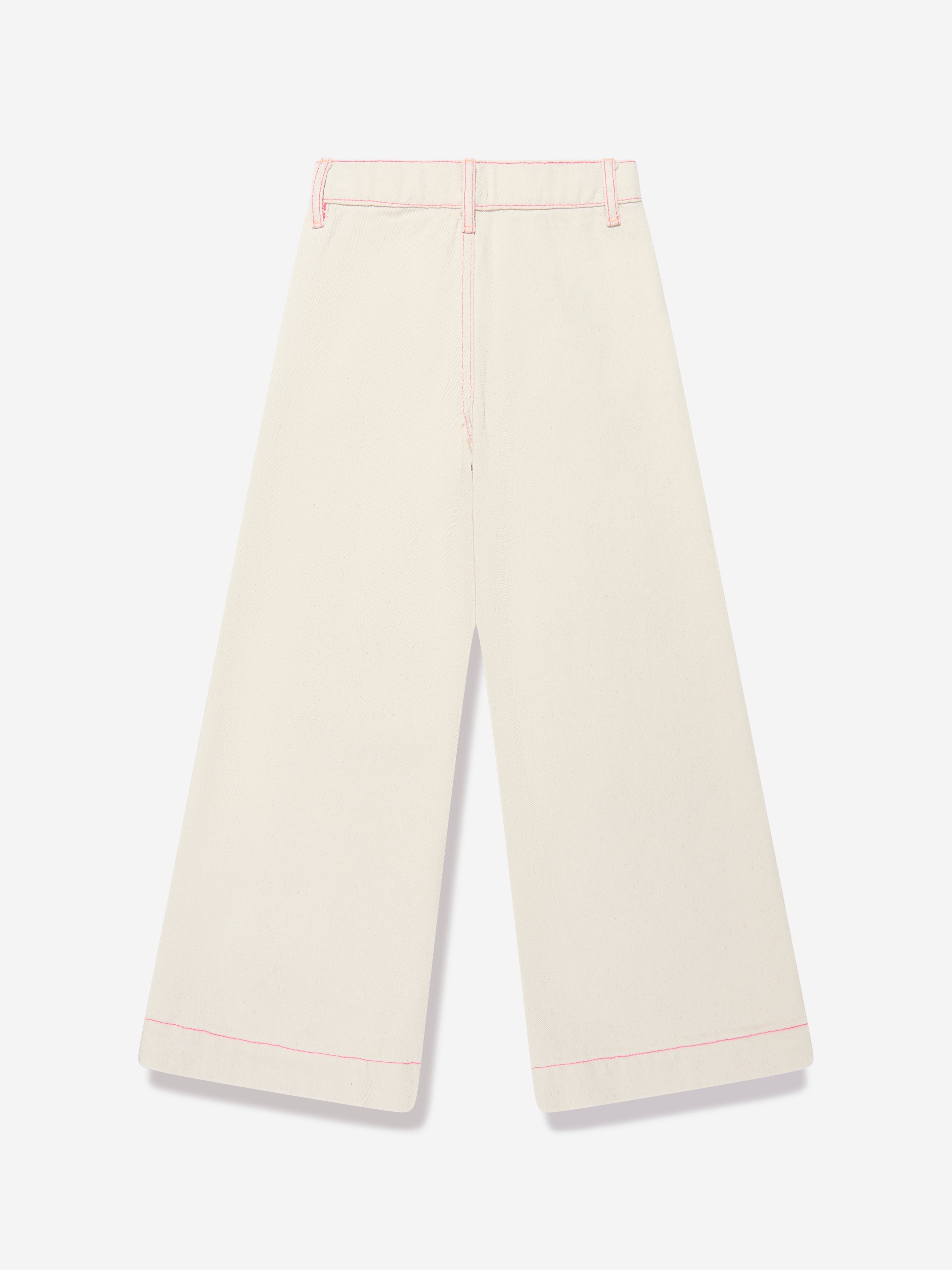 Billieblush Girls Flared Denim Trousers in Beige