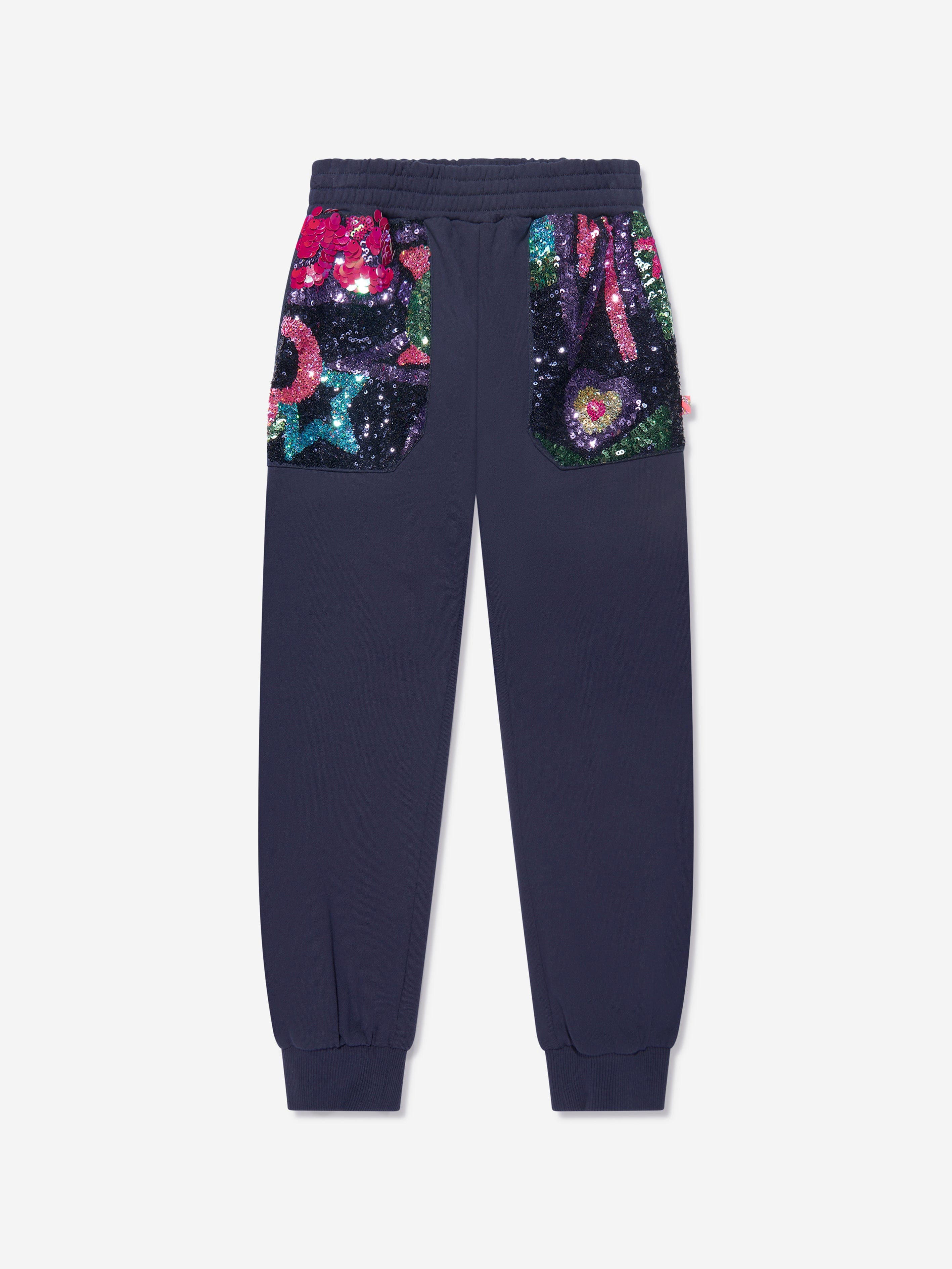 Billieblush Girls Sequin Pocket Joggers in Navy