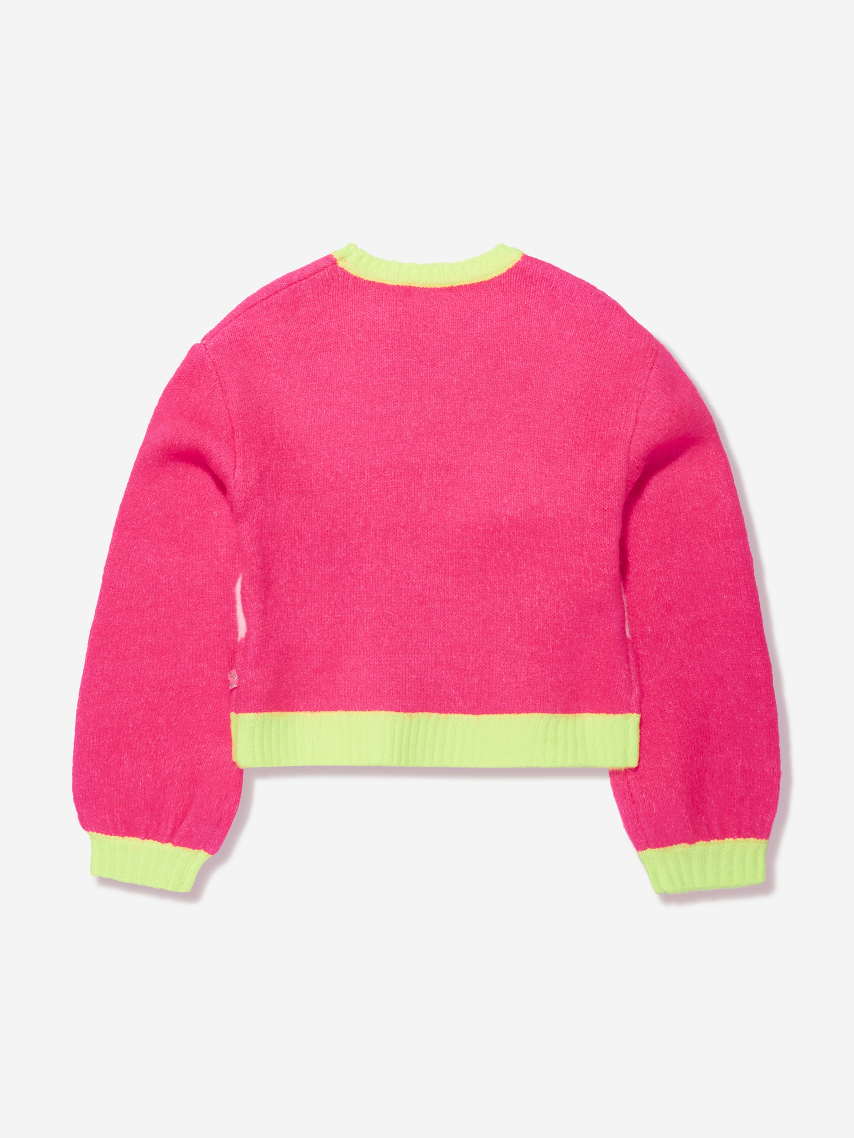 Billieblush Girls Knitted Hearts Jumper in Pink