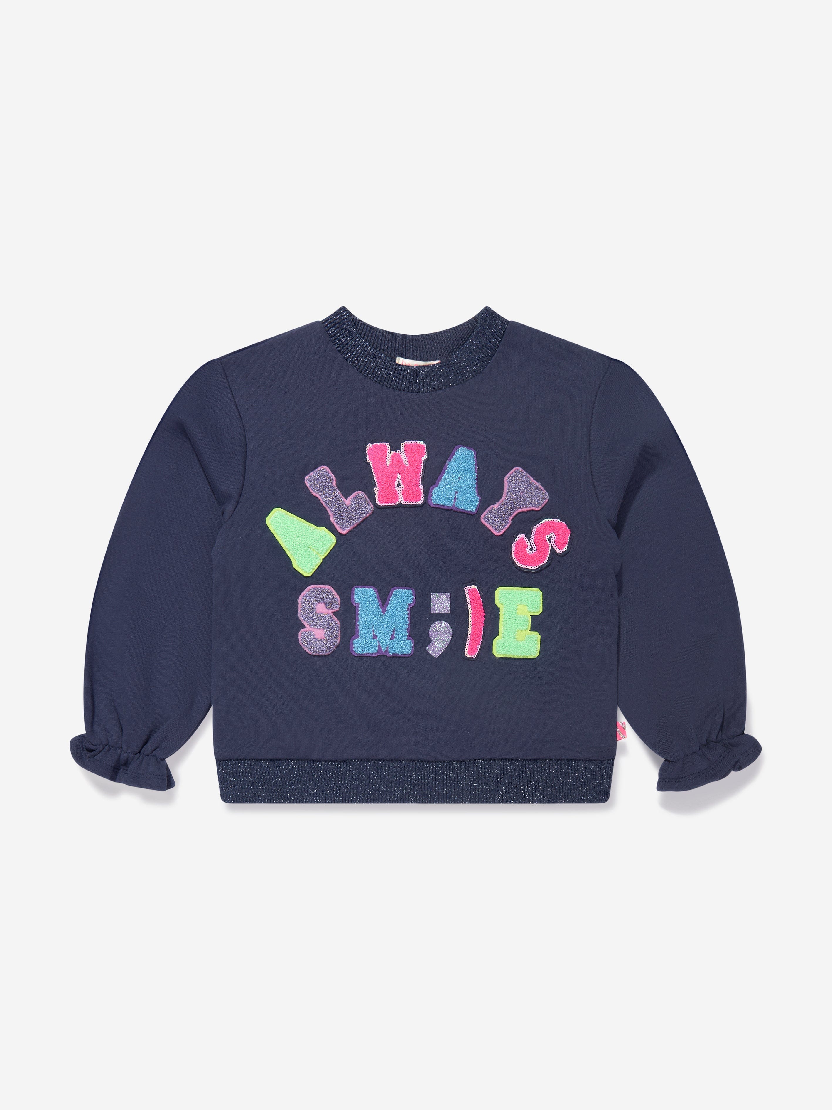 Billieblush Girls Always Smile Sweatshirt in Navy