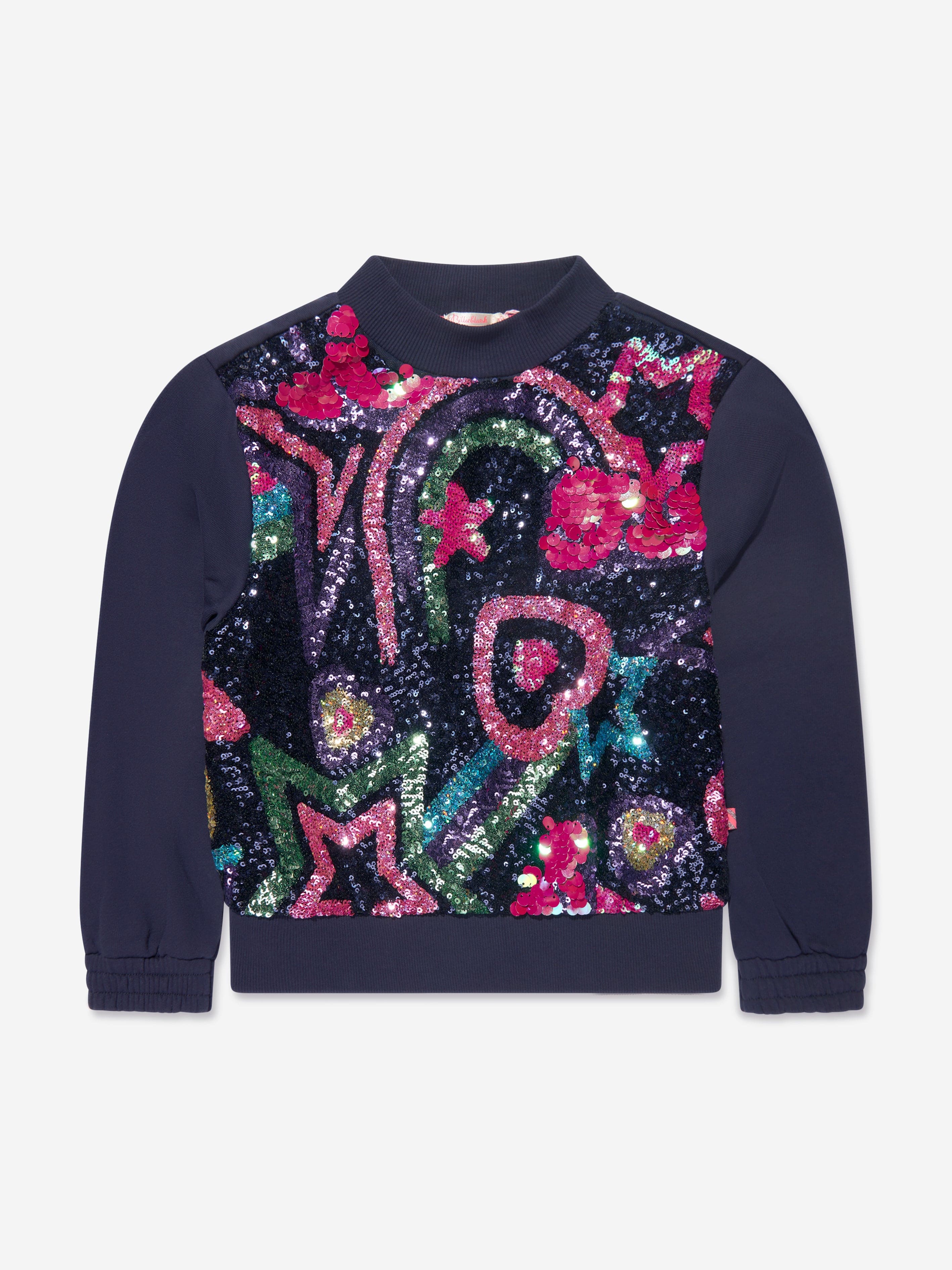 Billieblush Girls Sequins Sweatshirt in Navy