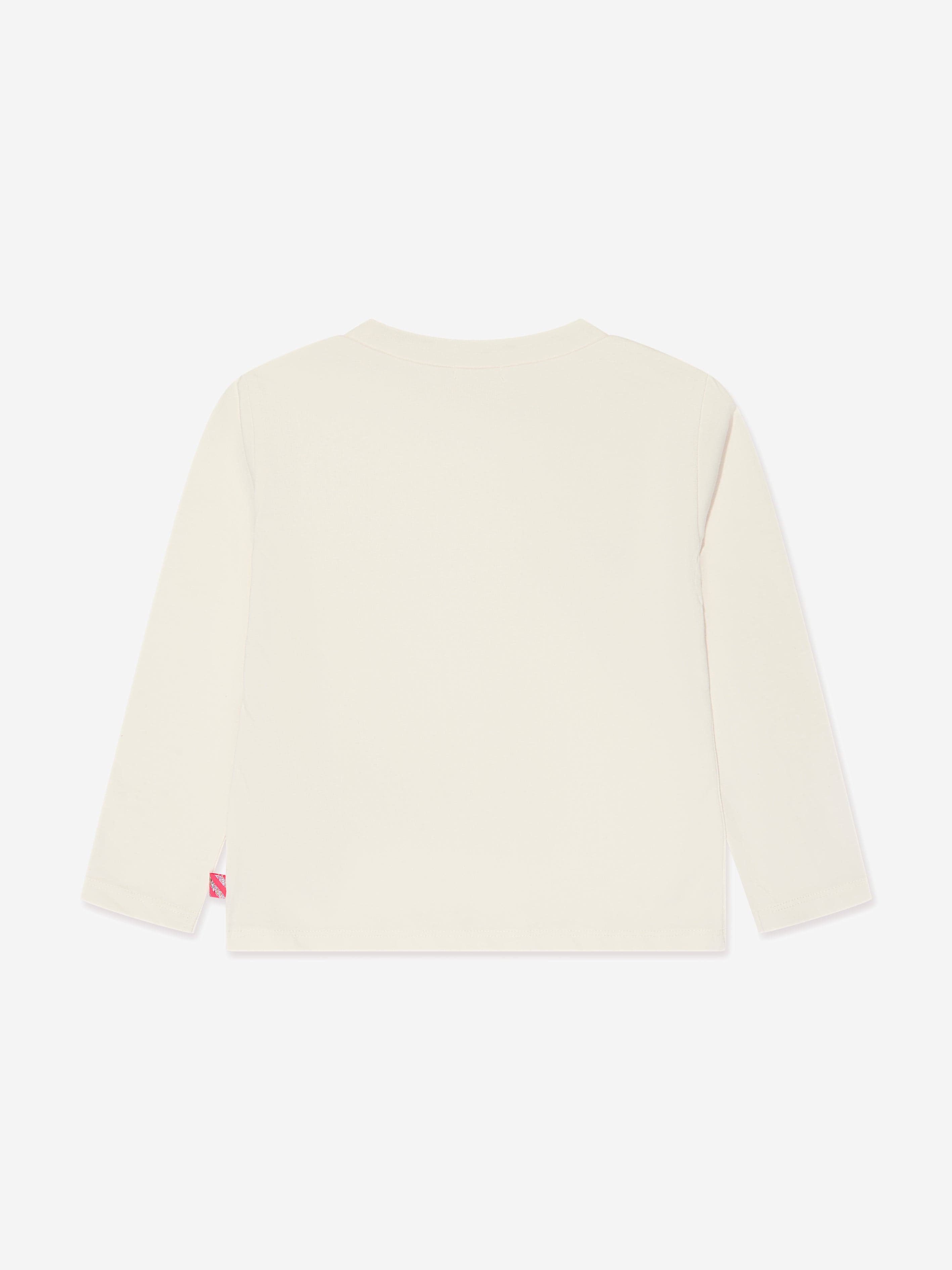 Billieblush Girls Long Sleeve Logo T-Shirt in Ivory