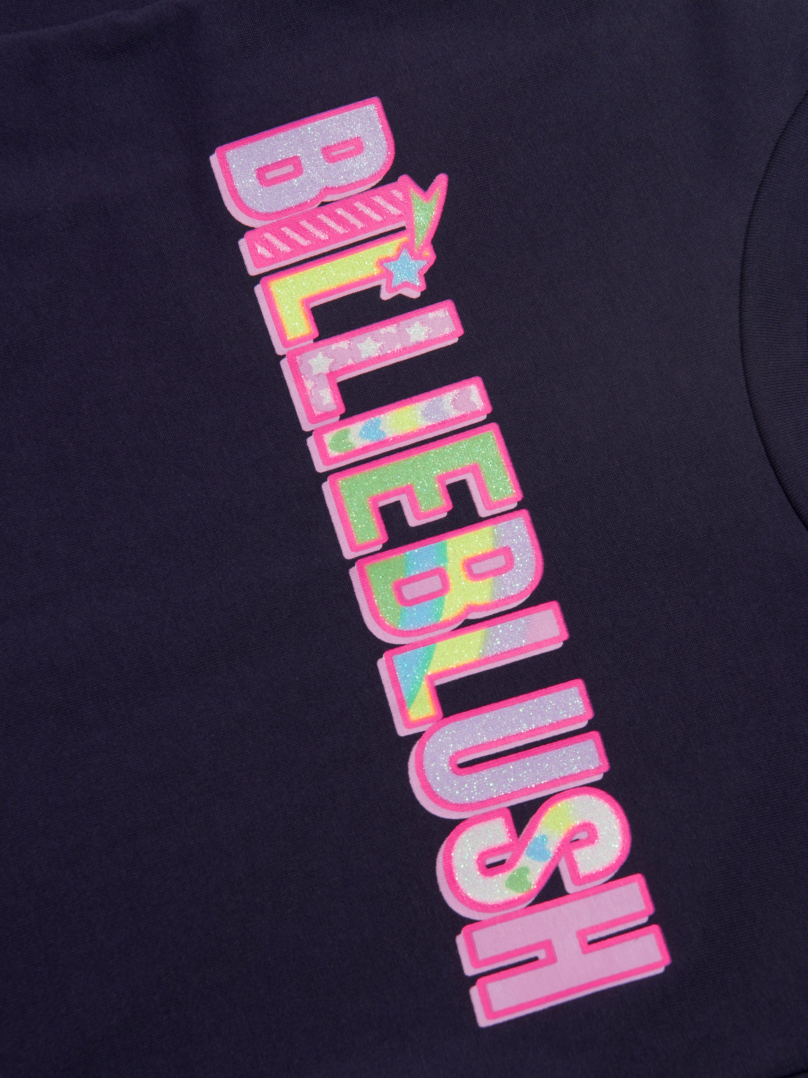 Billieblush Girls Long Sleeve Logo T-Shirt in Navy