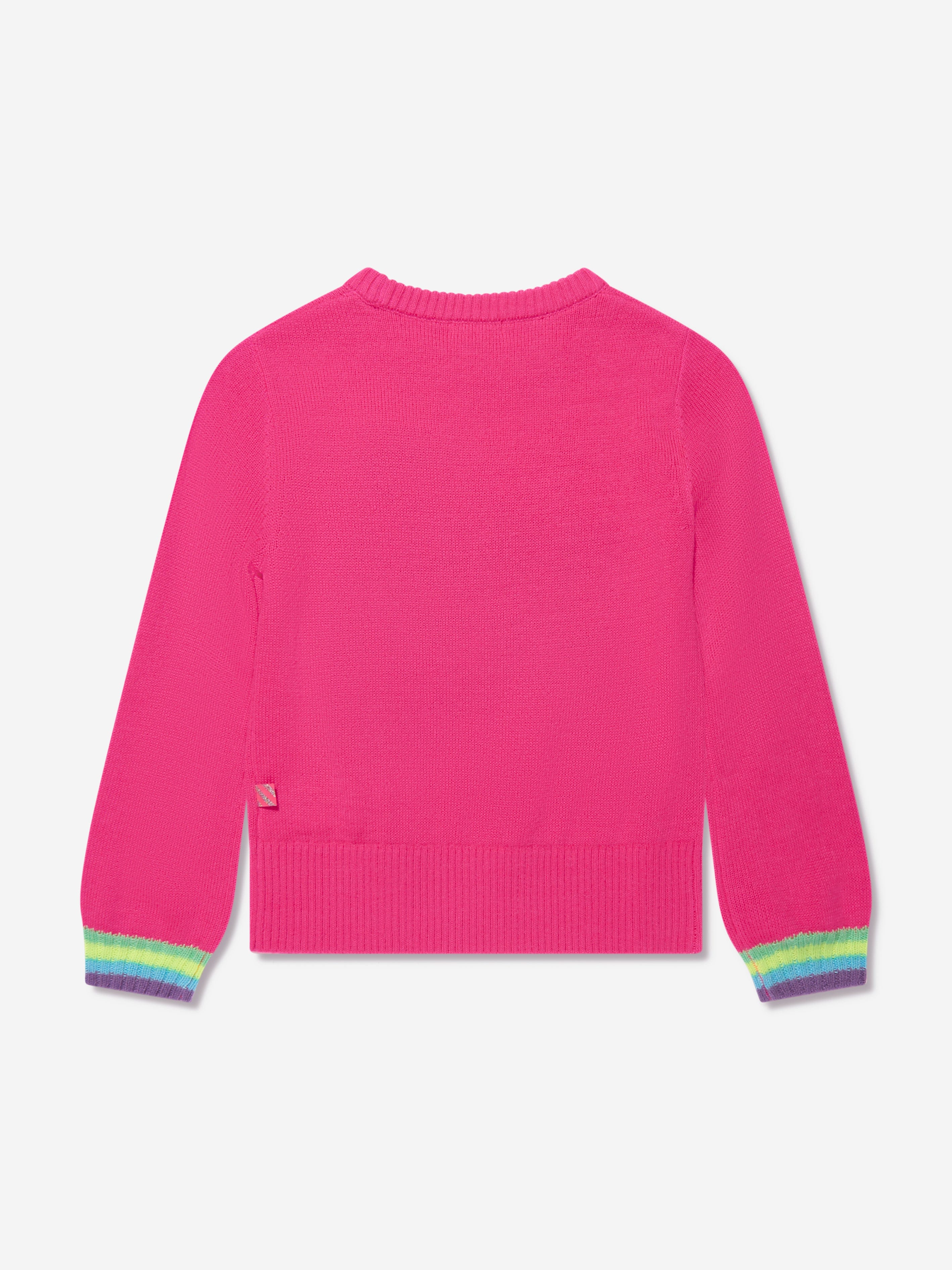 Billieblush Girls Knitted Happy Jumper in Pink