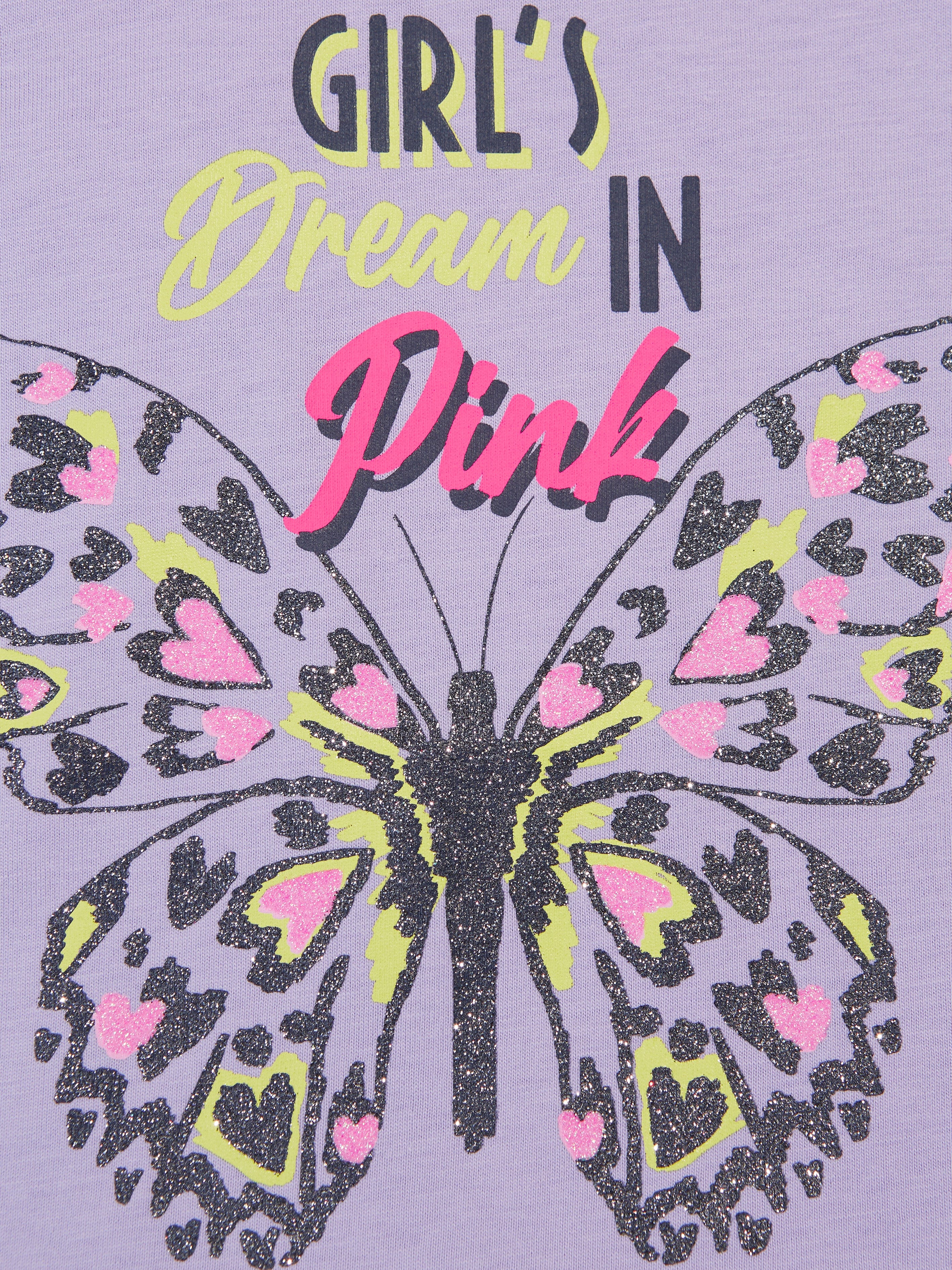 Billieblush Girls Butterfly T-Shirt in Lilac