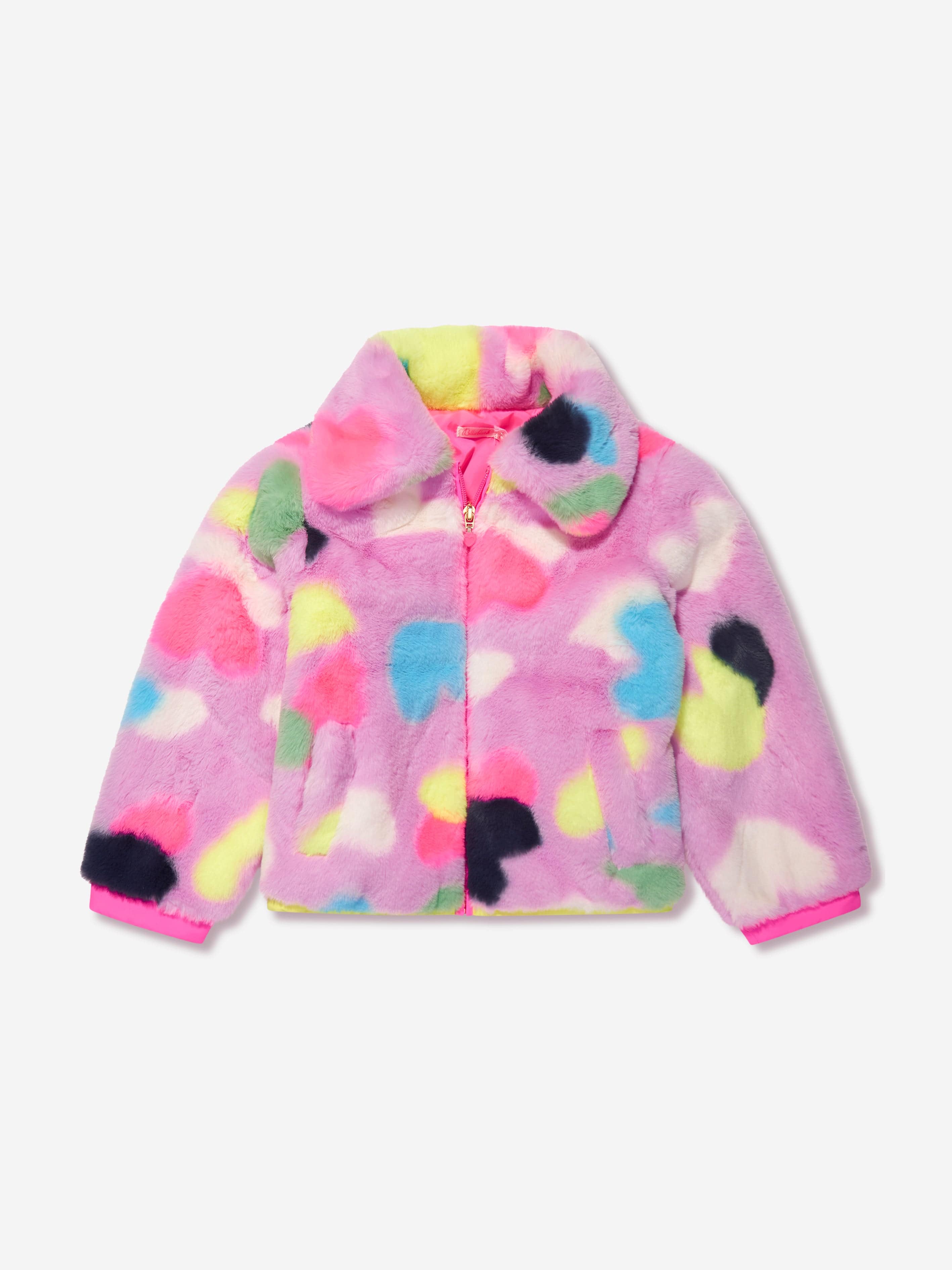 Billieblush Girls Faux Fur Coat in Pink