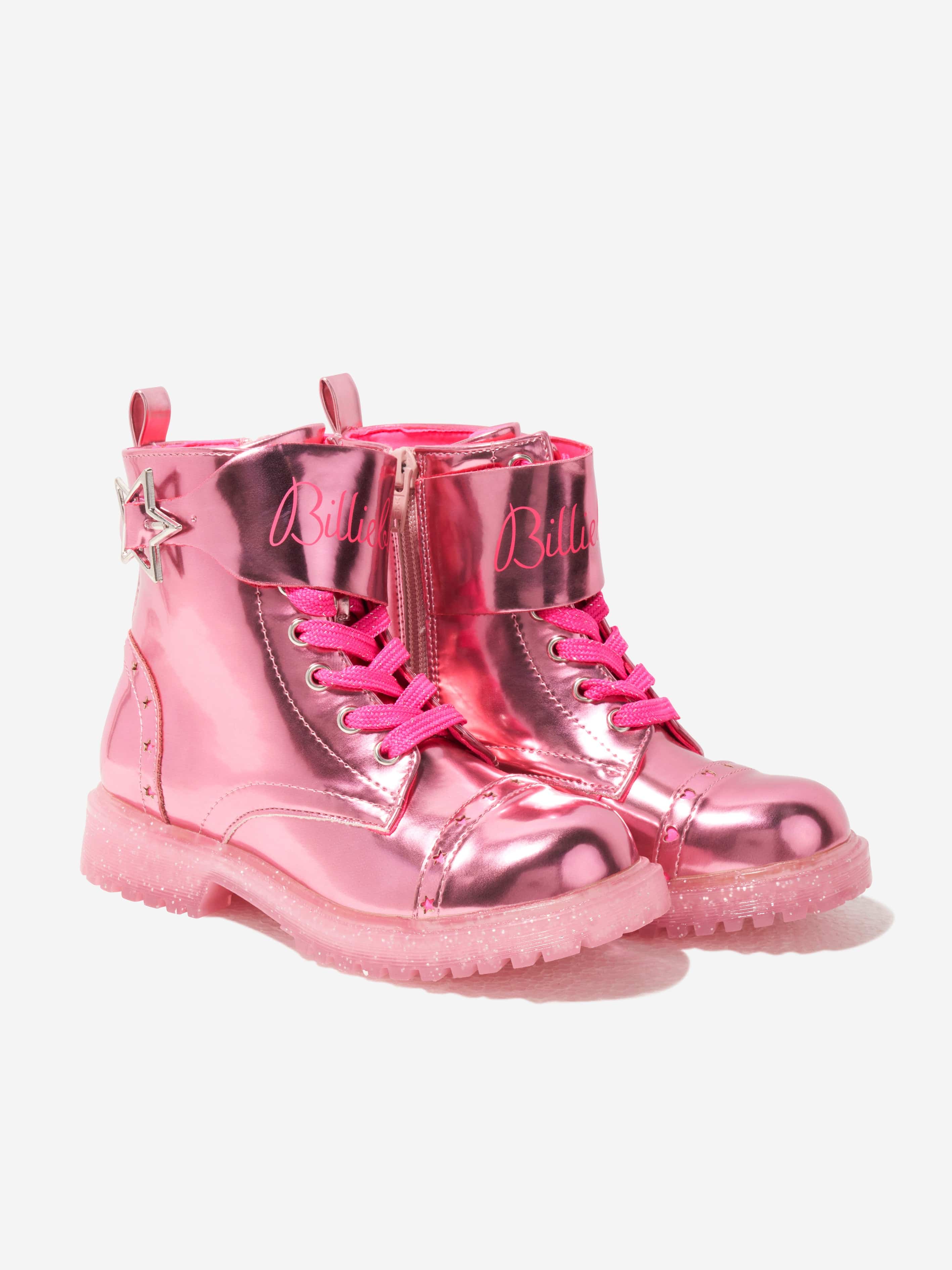 Billieblush Girls Metallic Boots in Pink