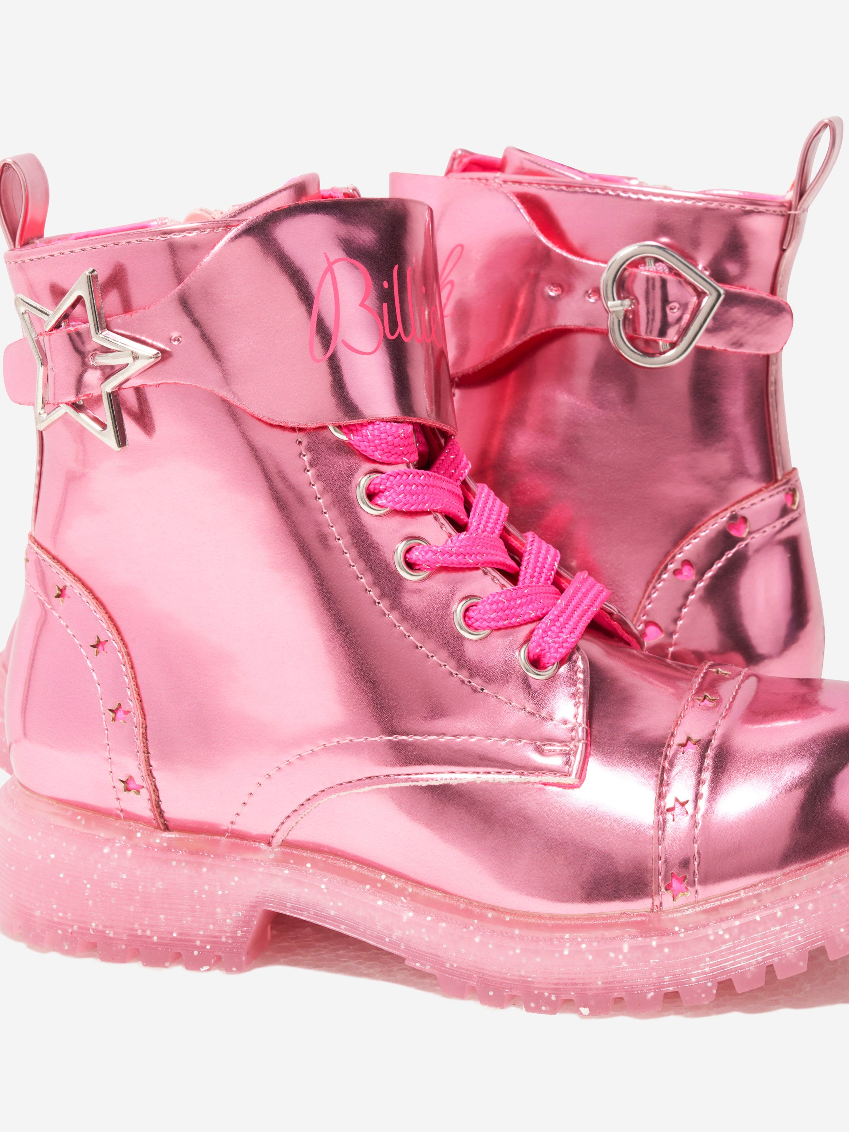 Billieblush Girls Metallic Boots in Pink