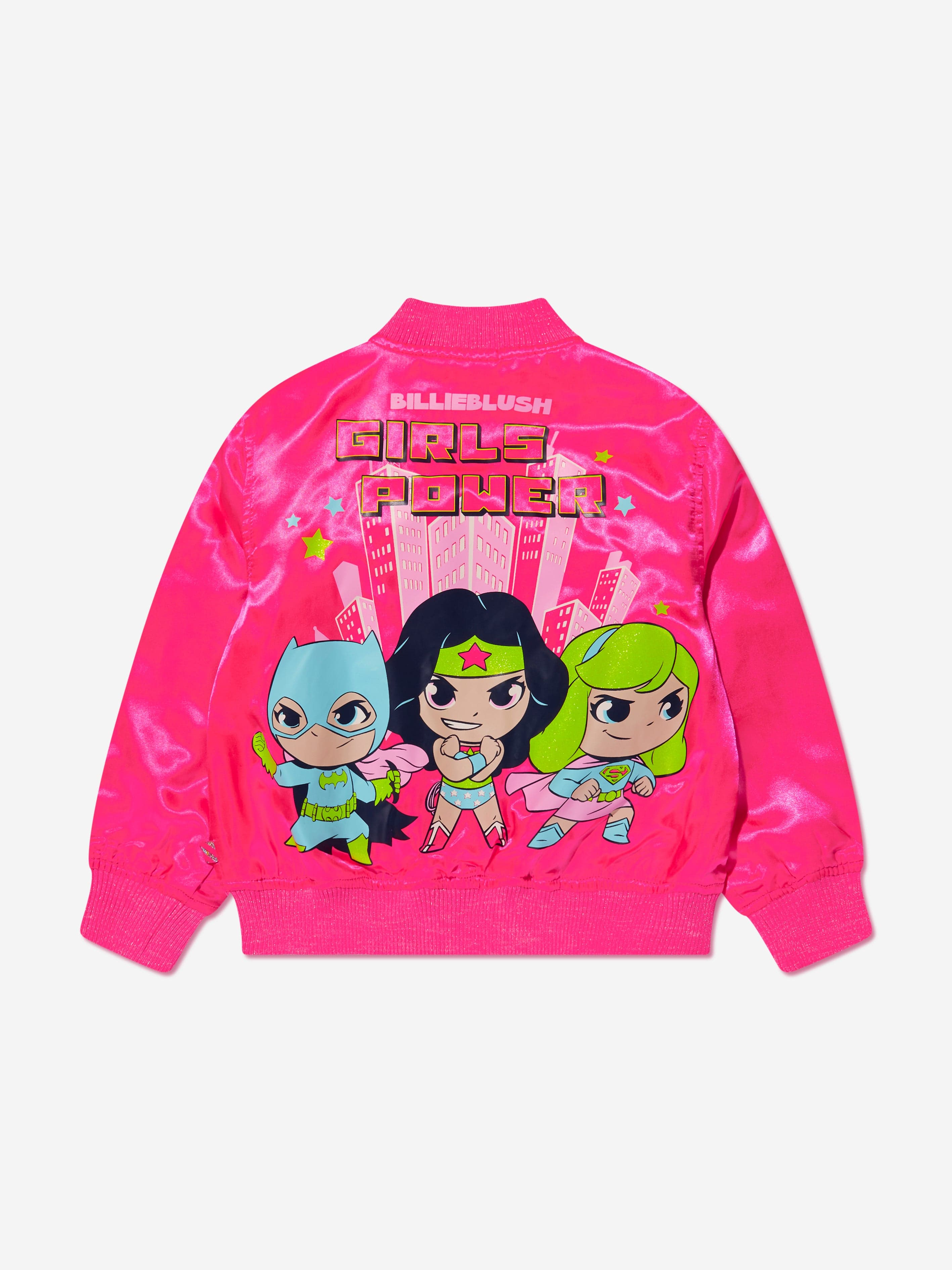 Billieblush Girls DC Comics Bomber Jacket in Pink