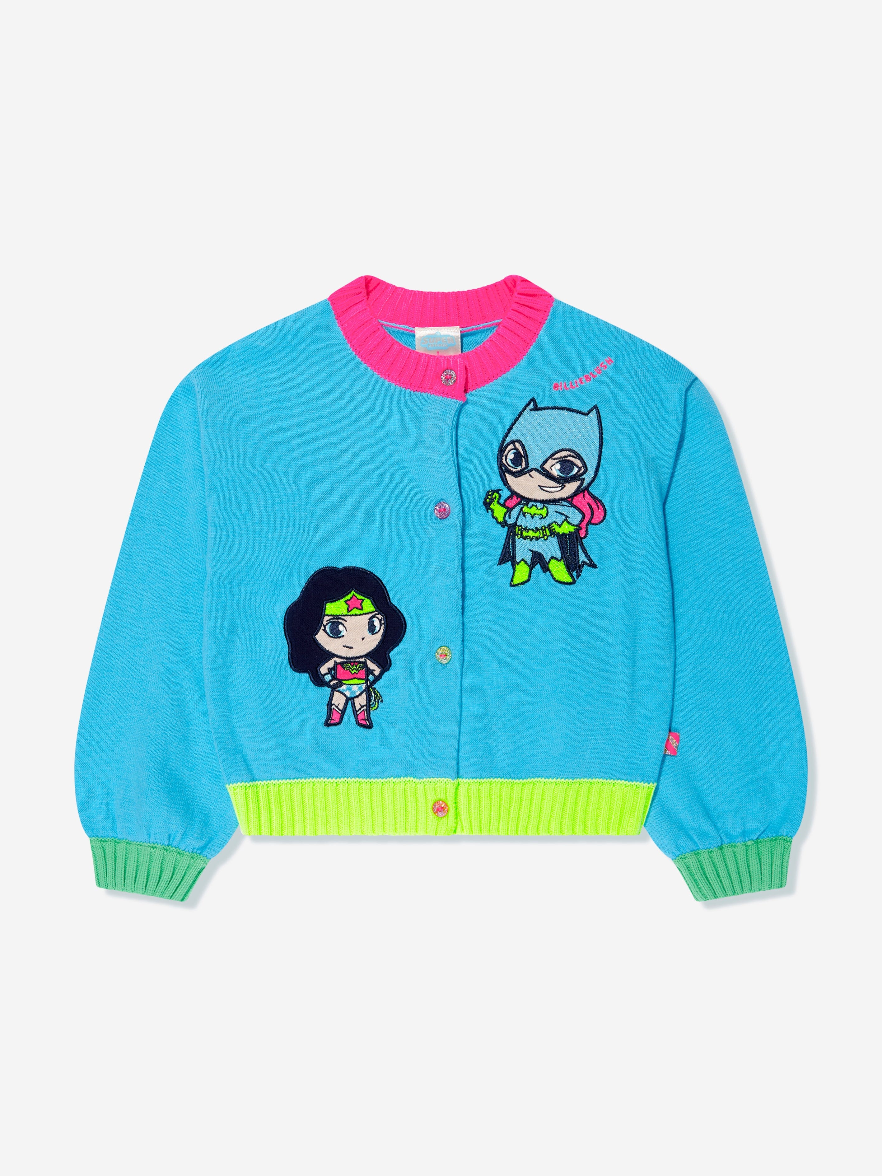 Billieblush Girls DC Comics Knitted Cardigan in Blue