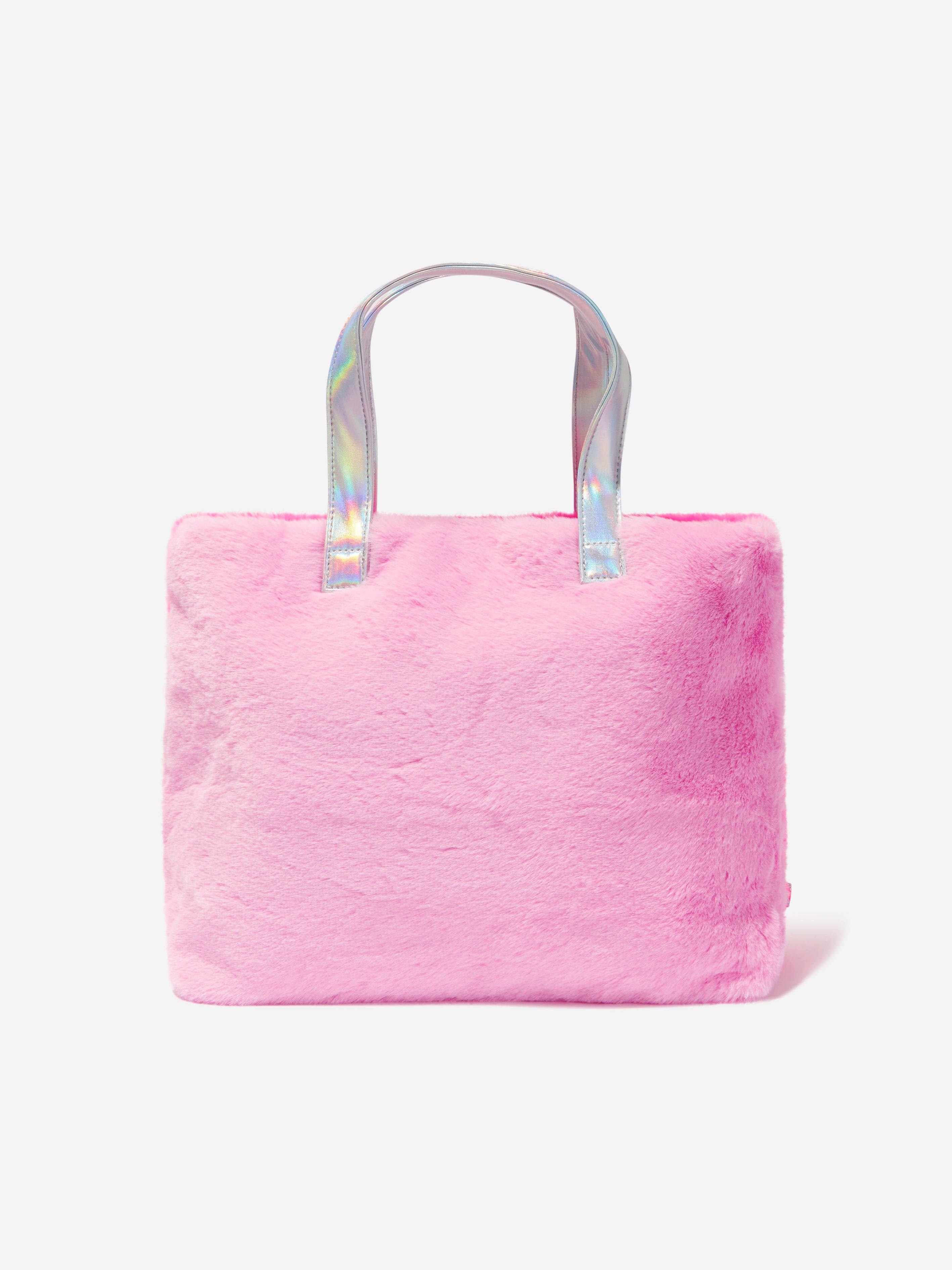 Billieblush Girls DC Comics Faux Shearling Bag in Pink