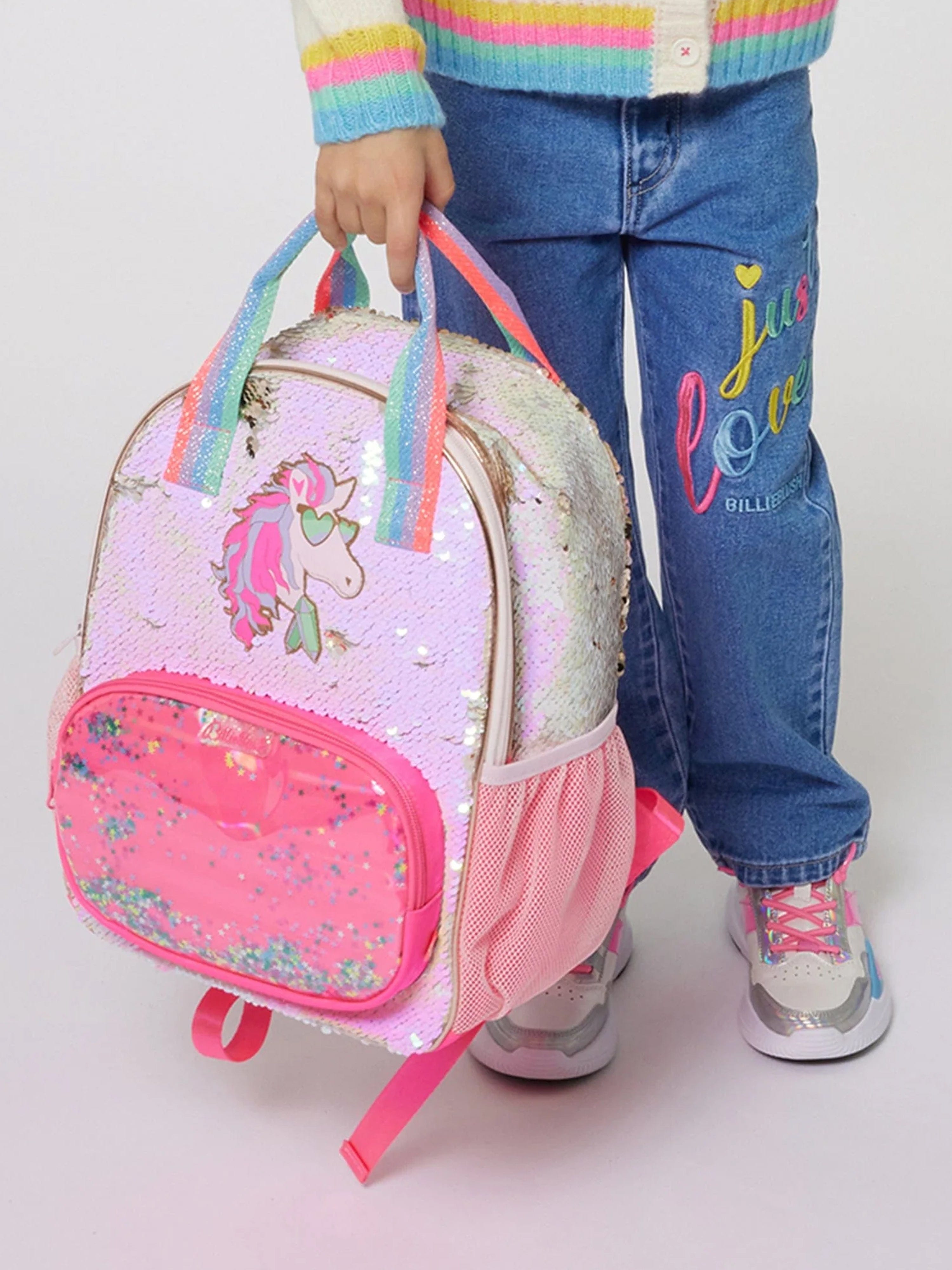 Billieblush Girls Sequin Pegasus Backpack in Pink (34cm)