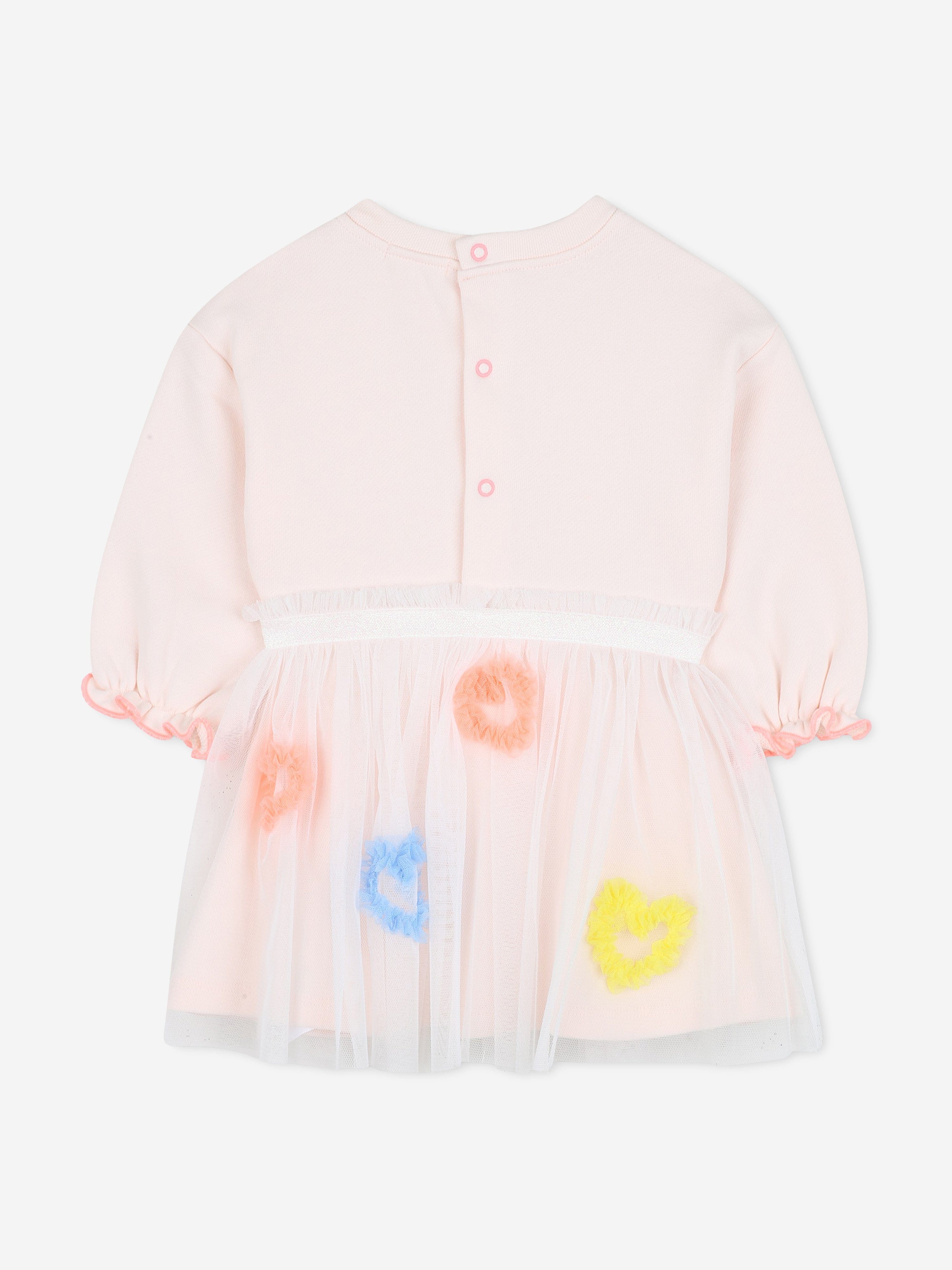 Billieblush Baby Girls Bi-material Heart Dress in Pink