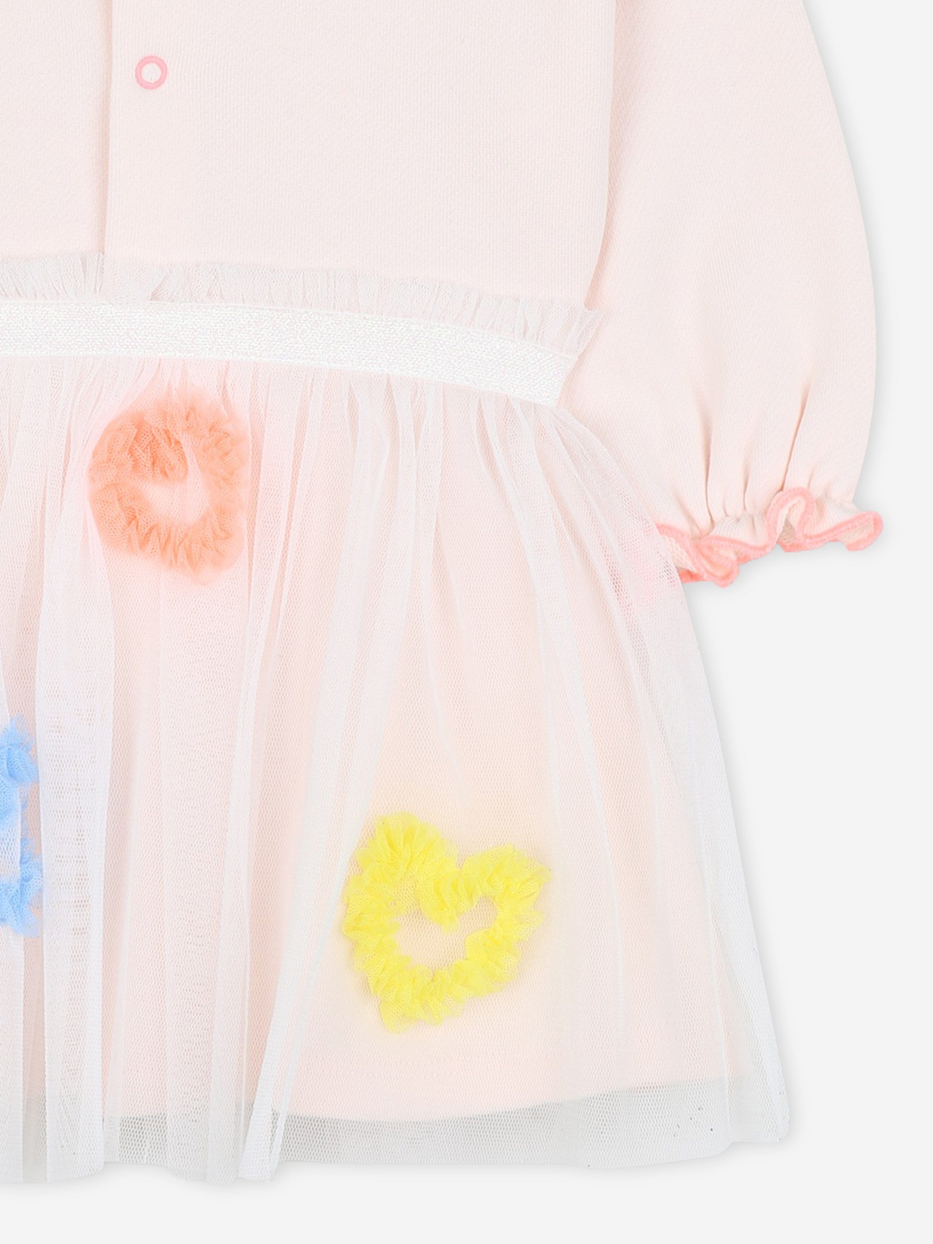 Billieblush Baby Girls Bi-material Heart Dress in Pink