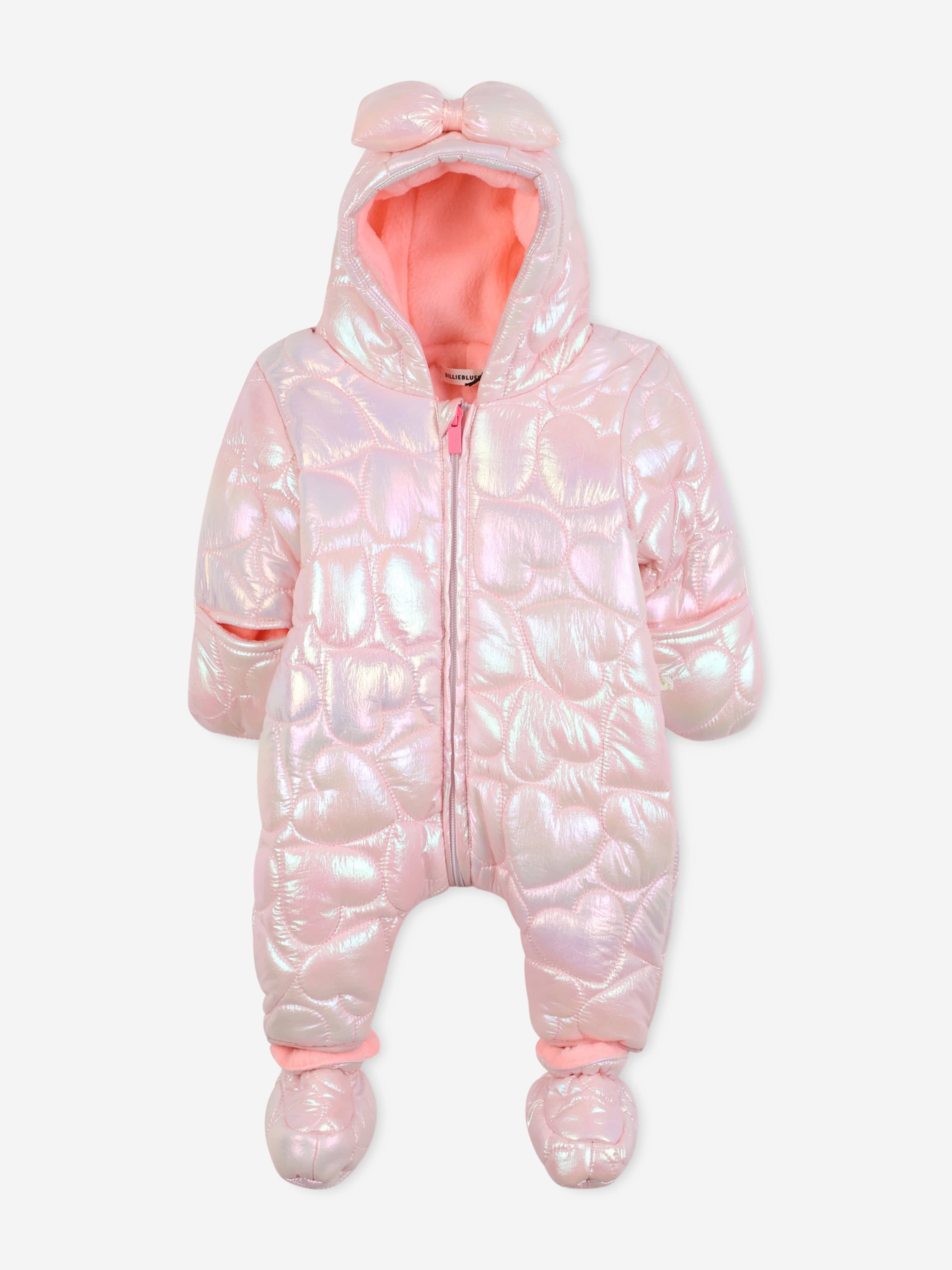 Billieblush Baby Girls Bow Snowsuit in Pink