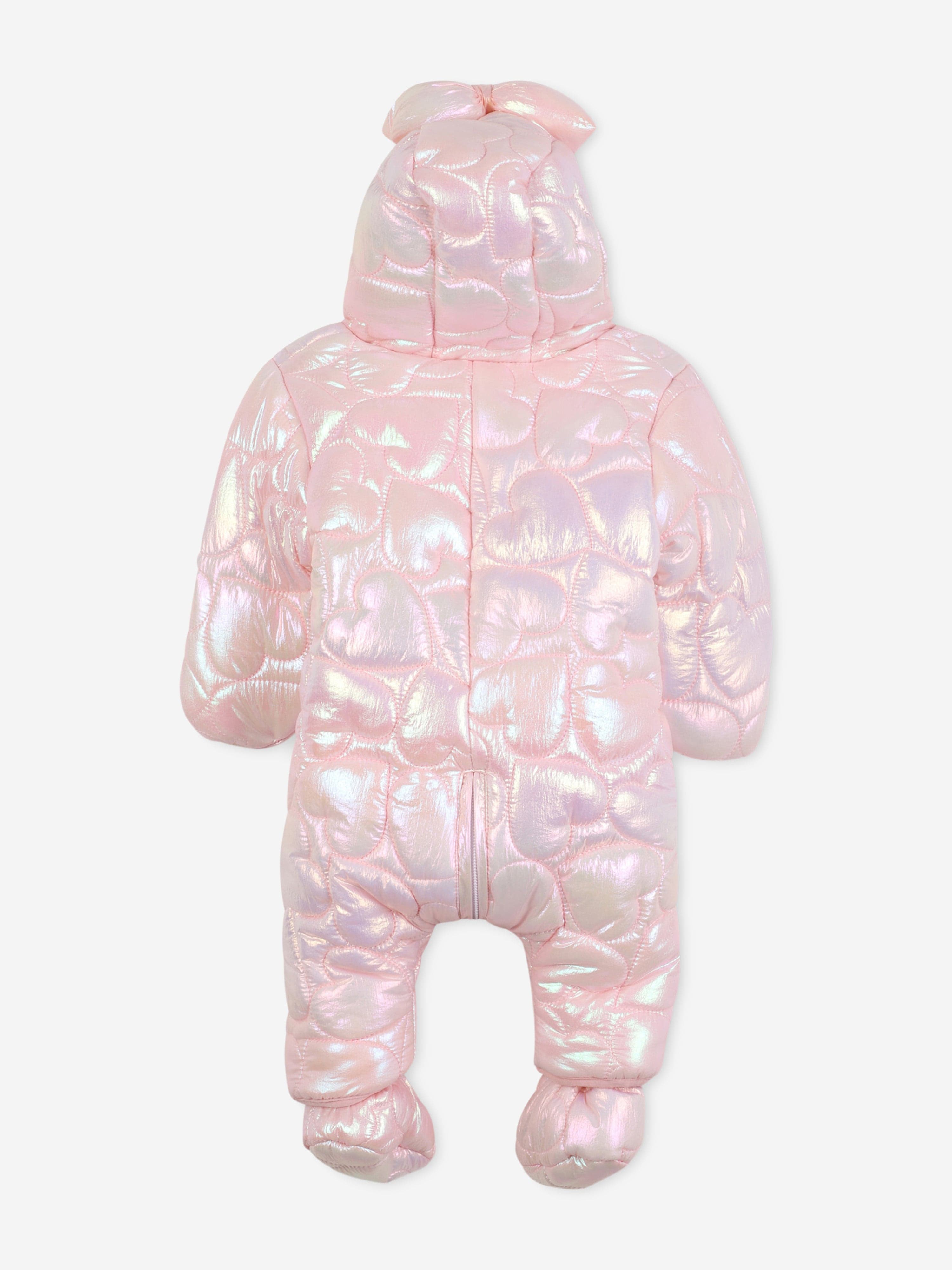 Billieblush Baby Girls Bow Snowsuit in Pink