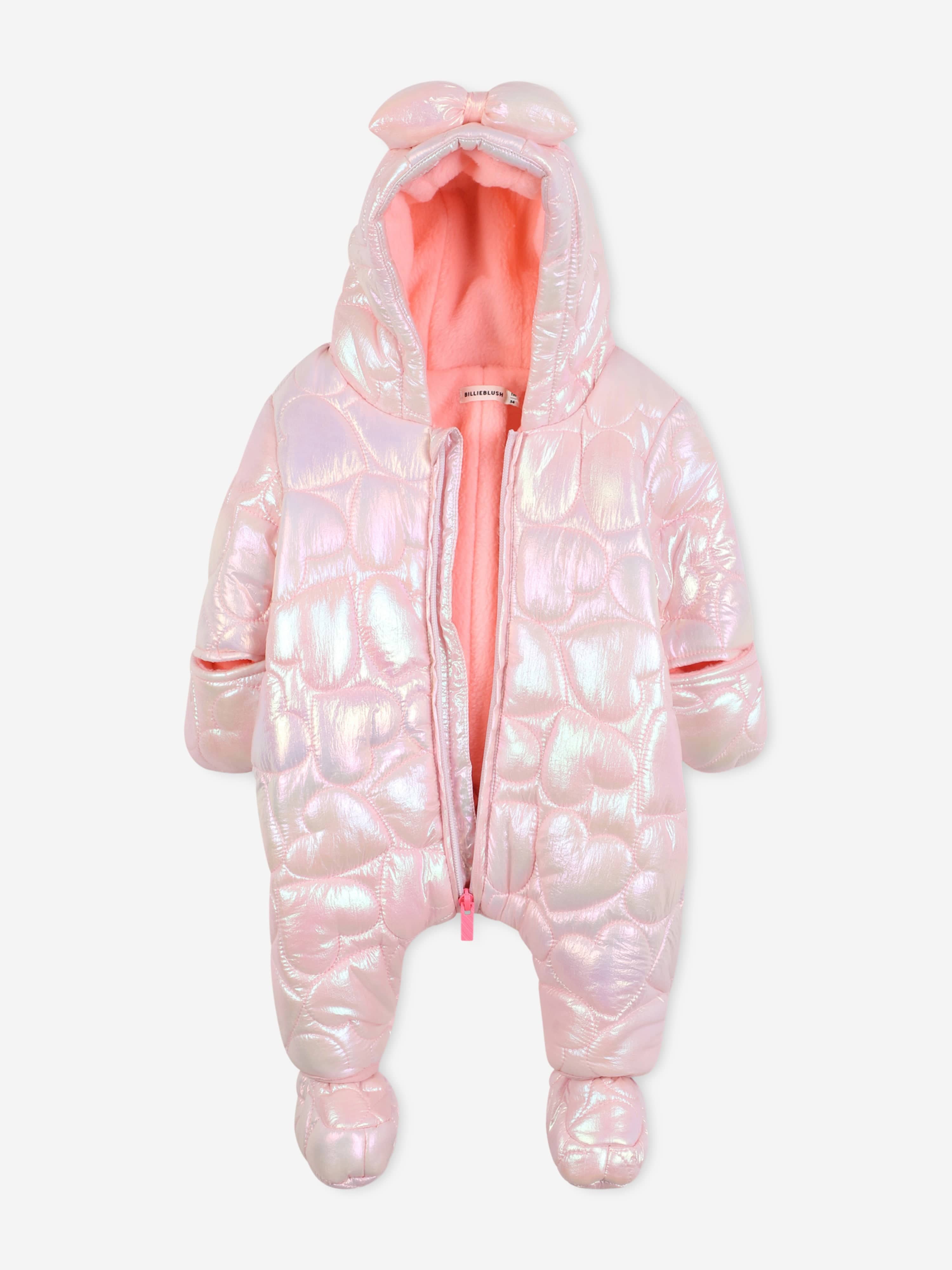 Billieblush Baby Girls Bow Snowsuit in Pink