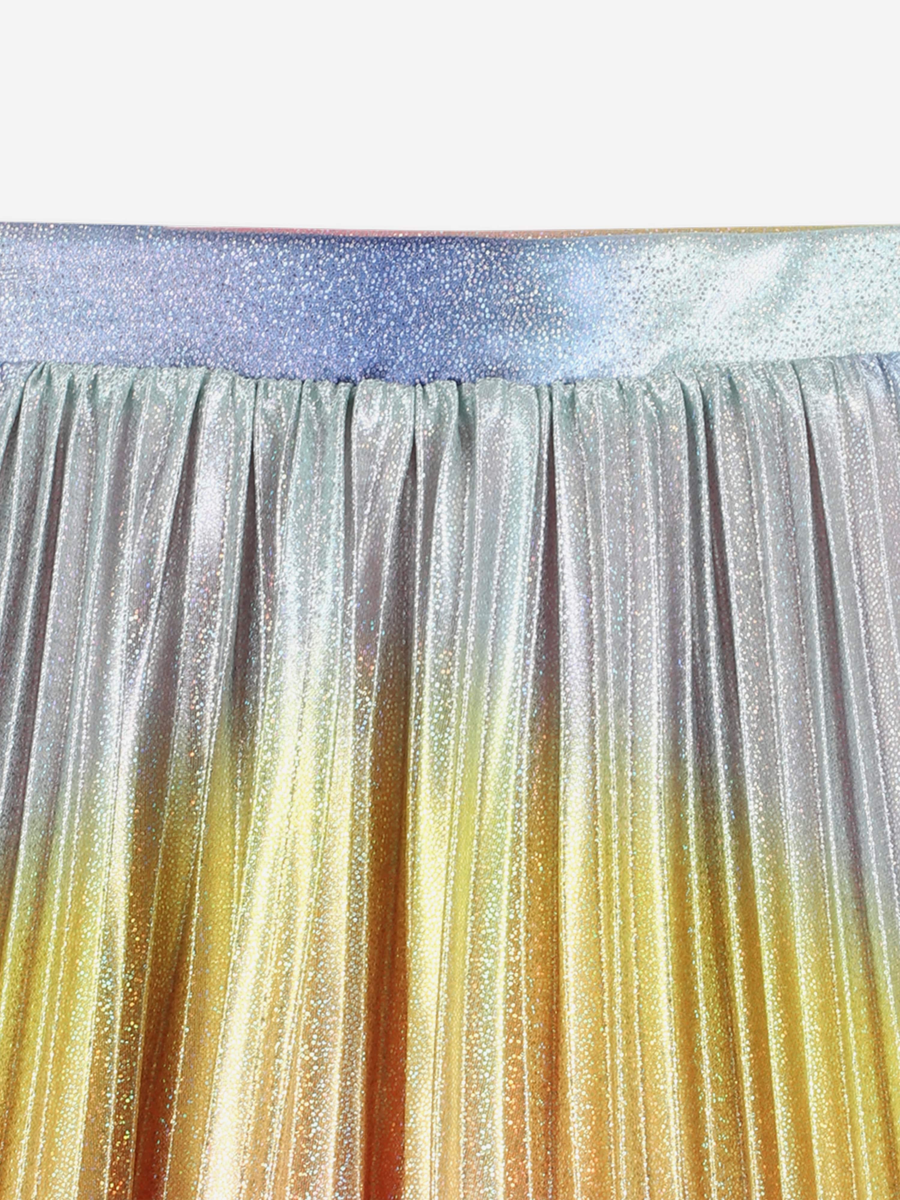 Billieblush Girls Shiny Pleated Gradient Skirt in Multicolour