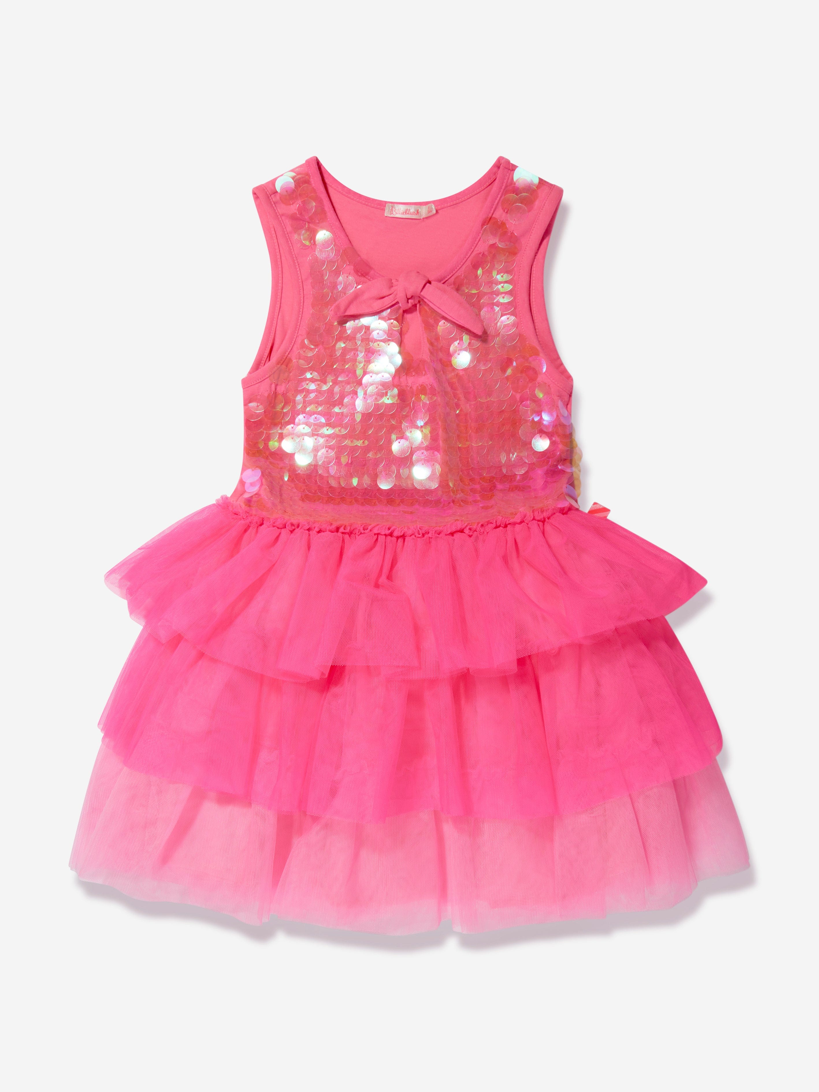 Billieblush Girls Sequin Sleeveless Dress in Pink