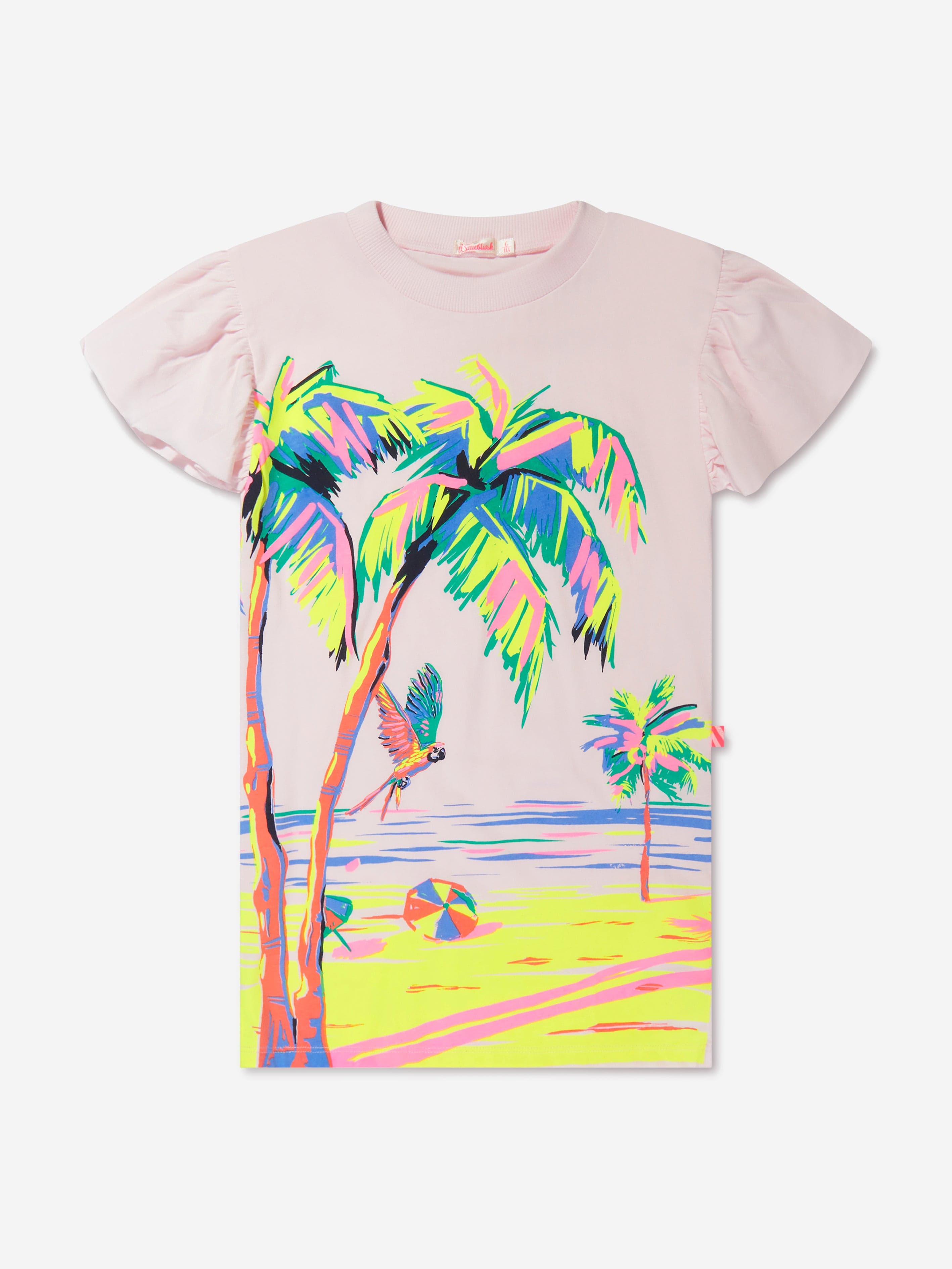 Billieblush Girls Beach Print Dress in Pink