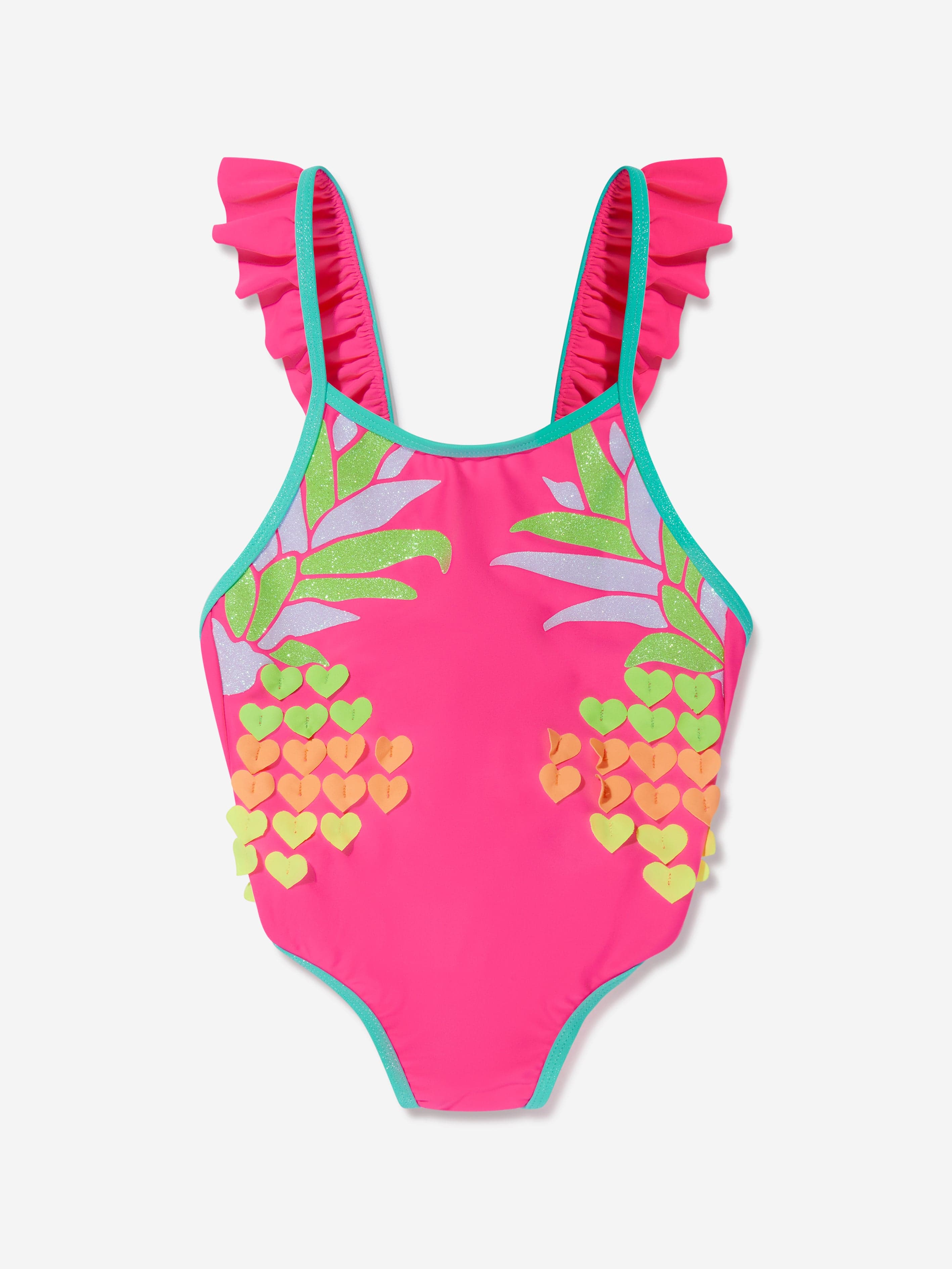 Billieblush Girls Big Love Swimming Costume in Pink