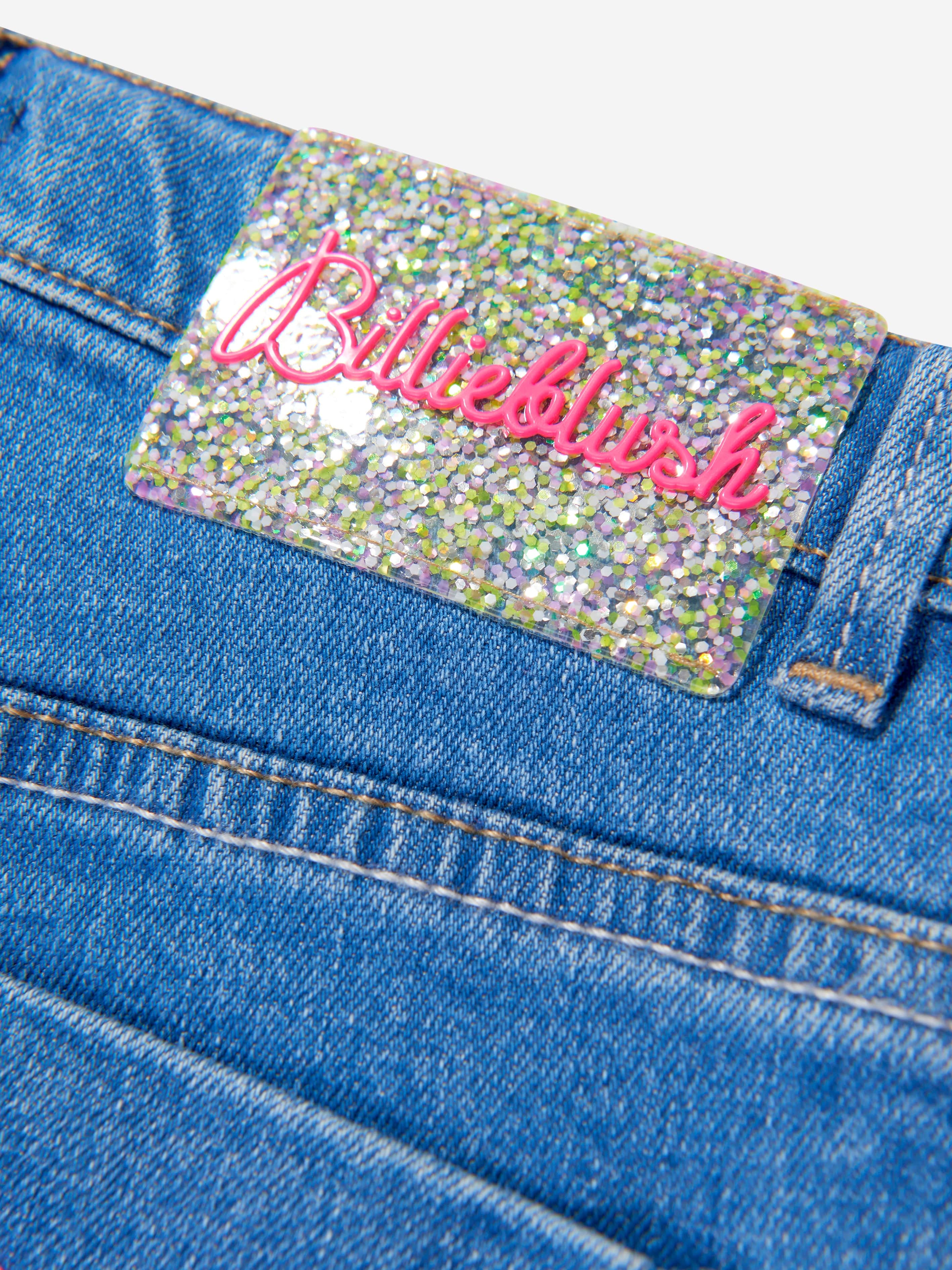 Billieblush Girls Butterfly Dream Denim Shorts in Blue