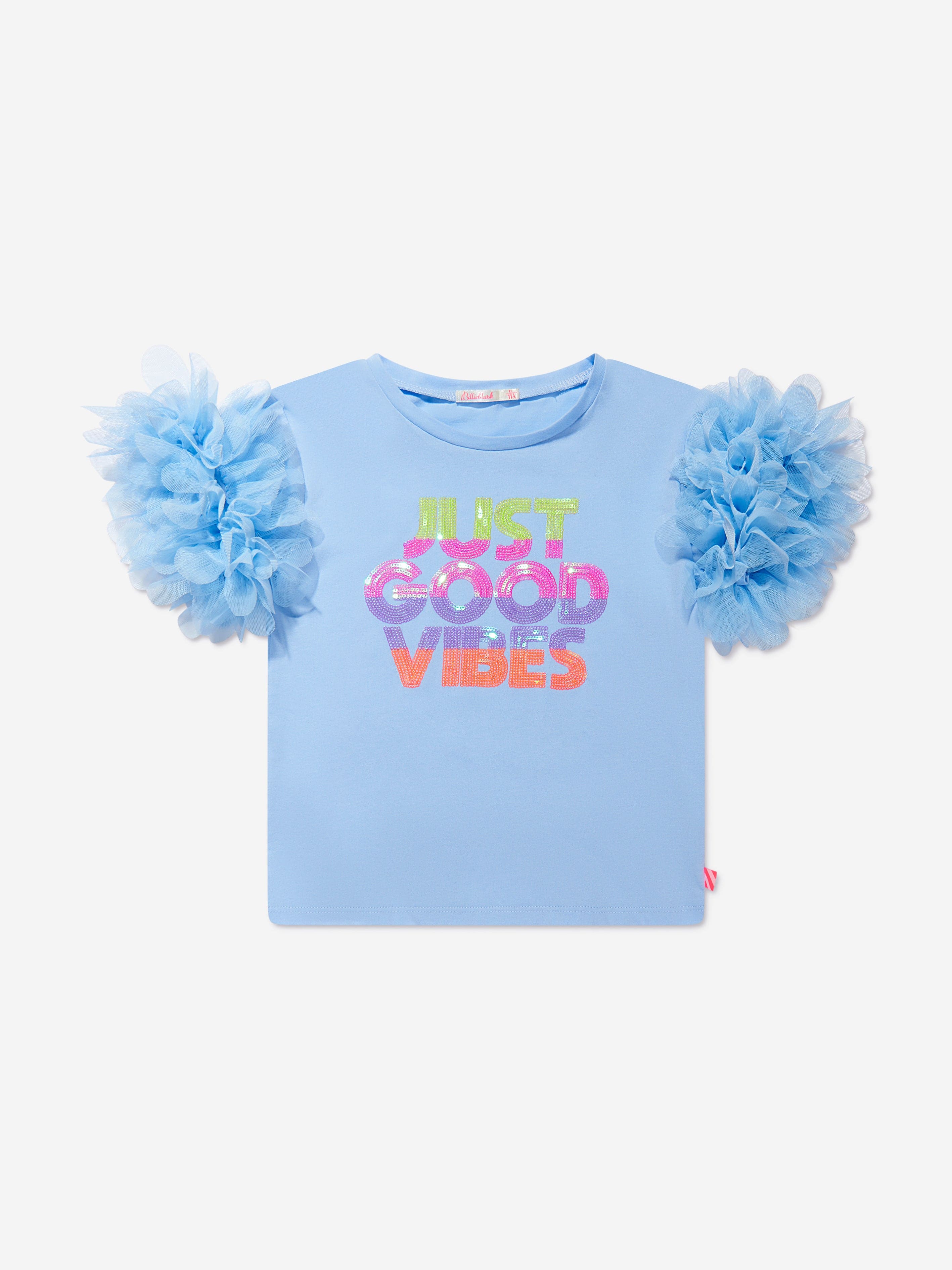 Billieblush Girls Good Vibes T-Shirt in Blue