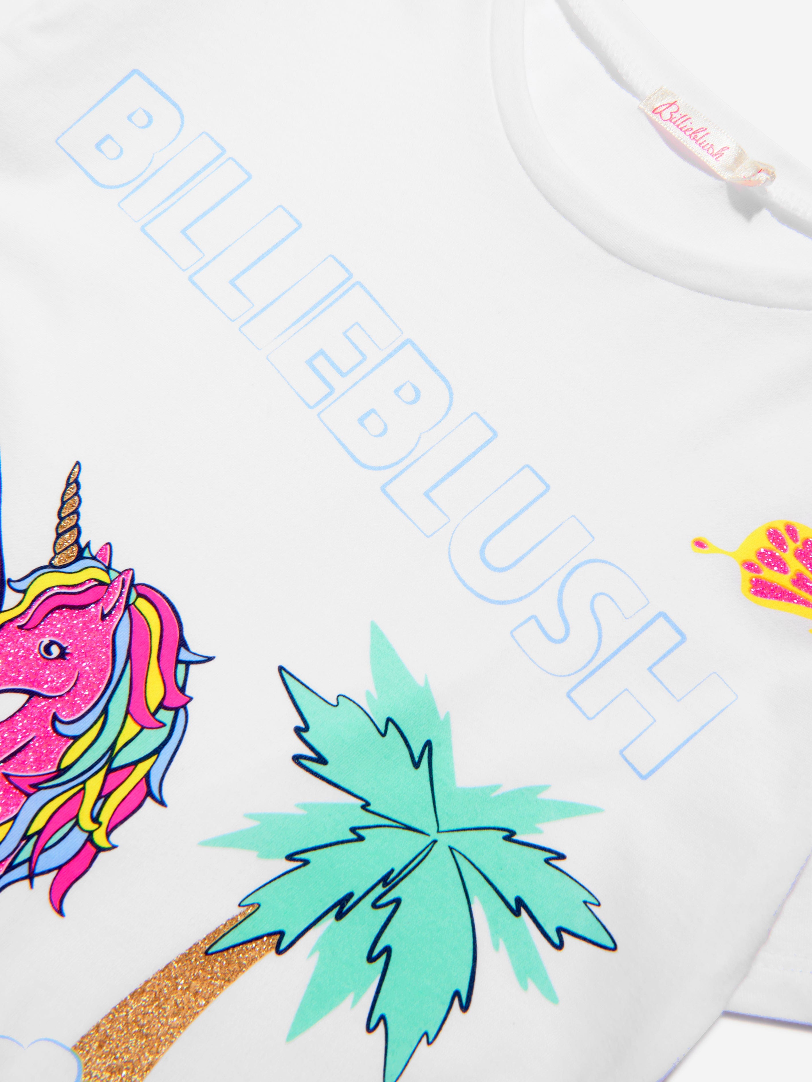 Billieblush Girls Unicorn Print T-Shirt in White