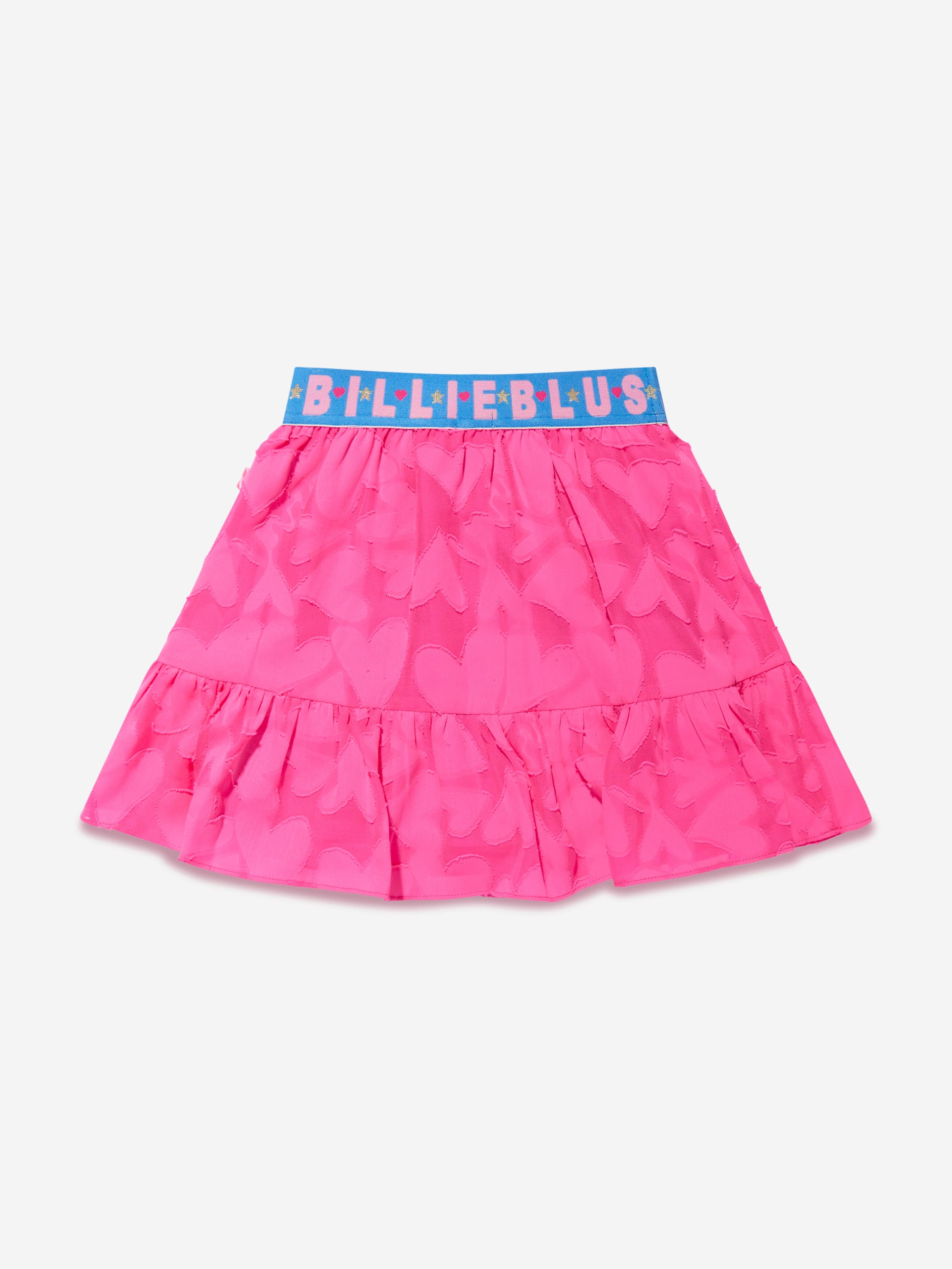 Billieblush Girls Heart Print Skirt in Pink