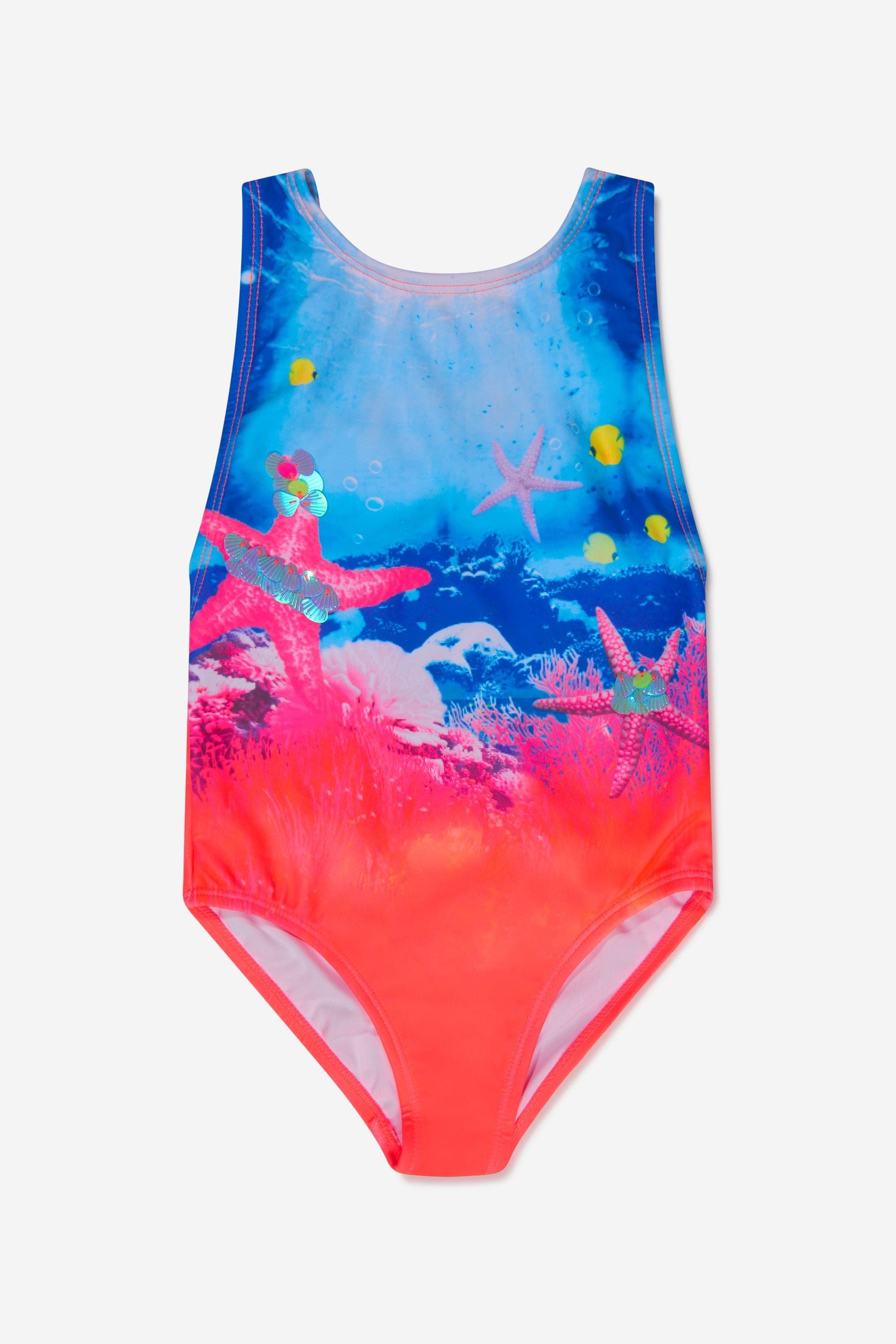 Billieblush Girls Under The Sea Print Swimsuit