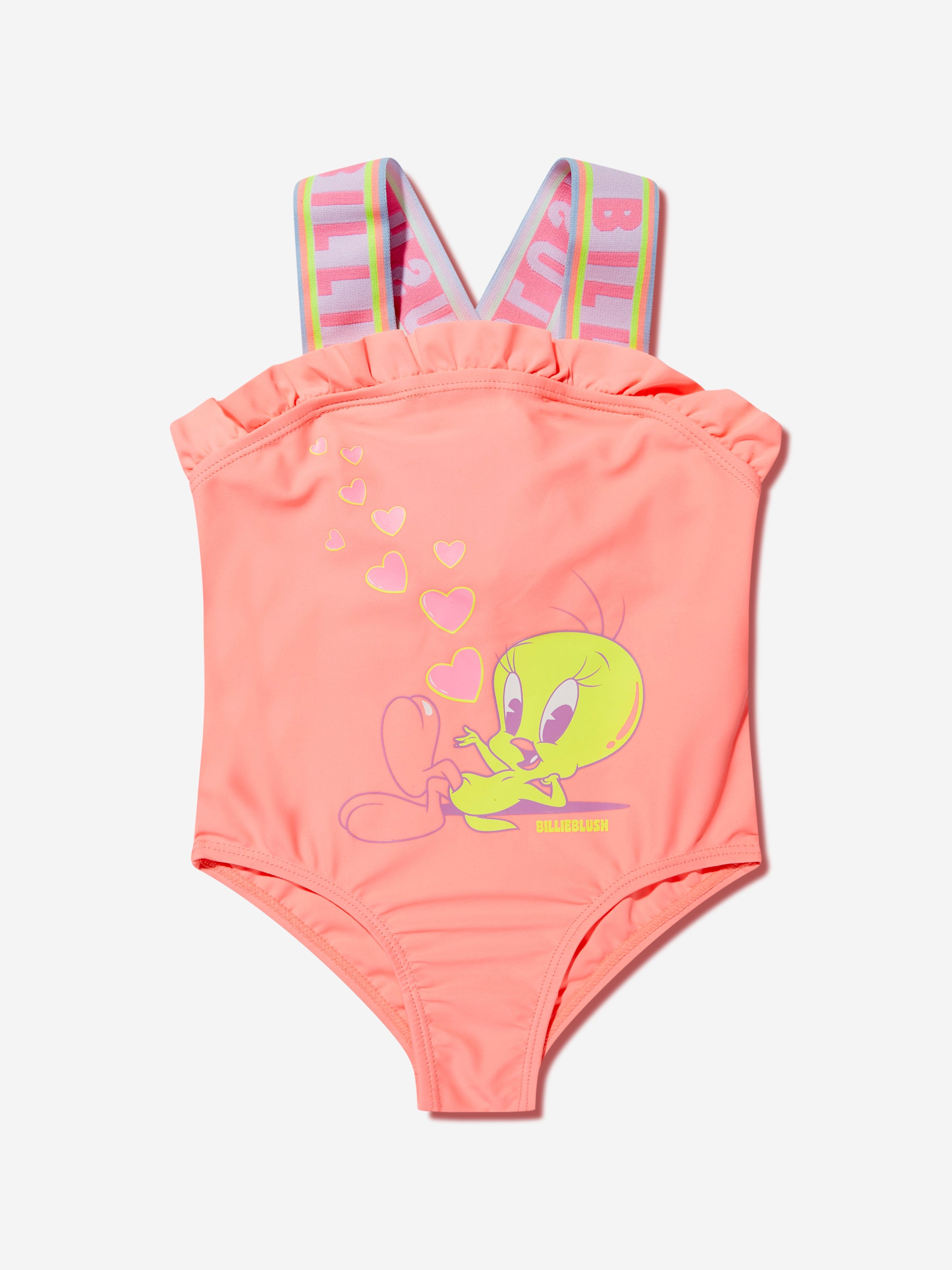 Billieblush Girls Tweety Bird Swimming Costume In Apricot