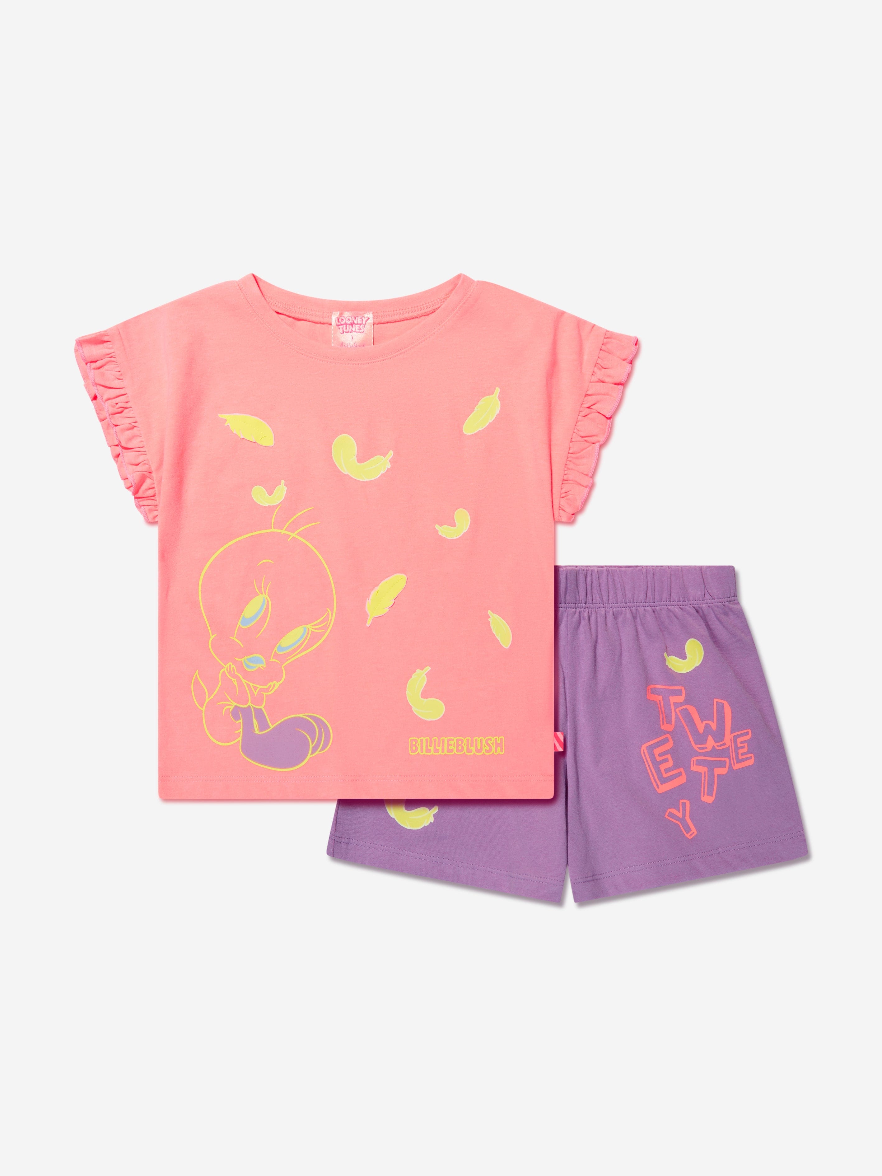 Billieblush Girls Tweety Bird Pyjama Set In Apricot