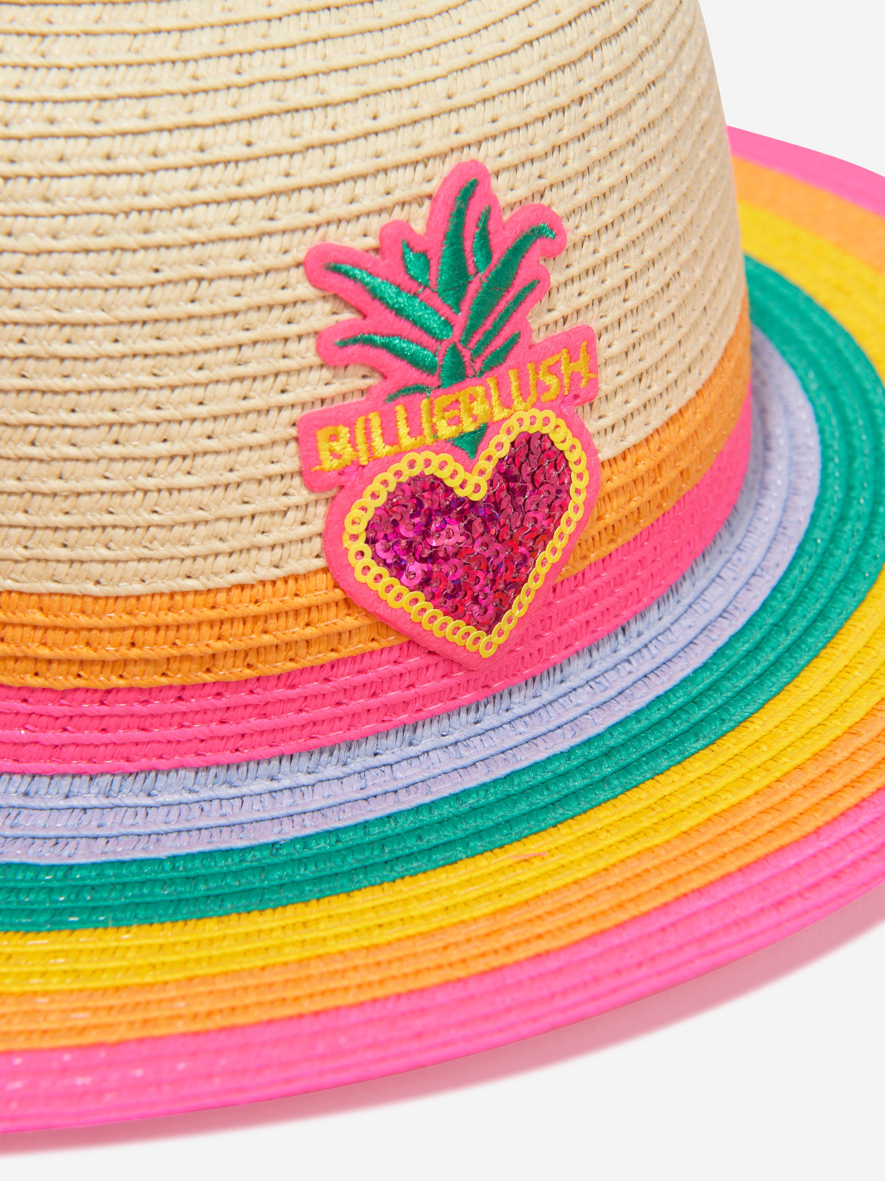 Billieblush Girls Striped Straw Hat in Multicolour