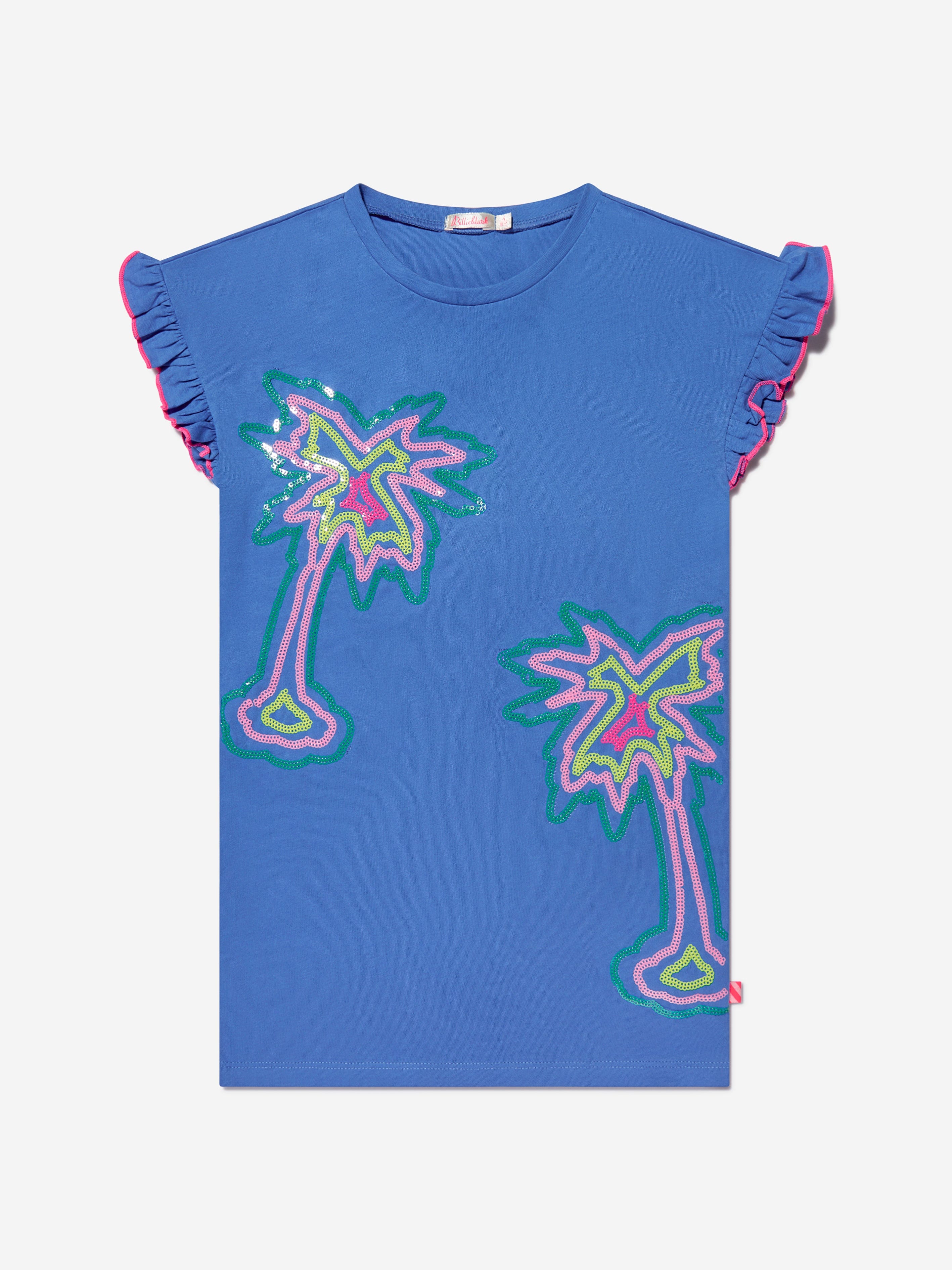 Billieblush Girls Palm Trees Dress in Blue