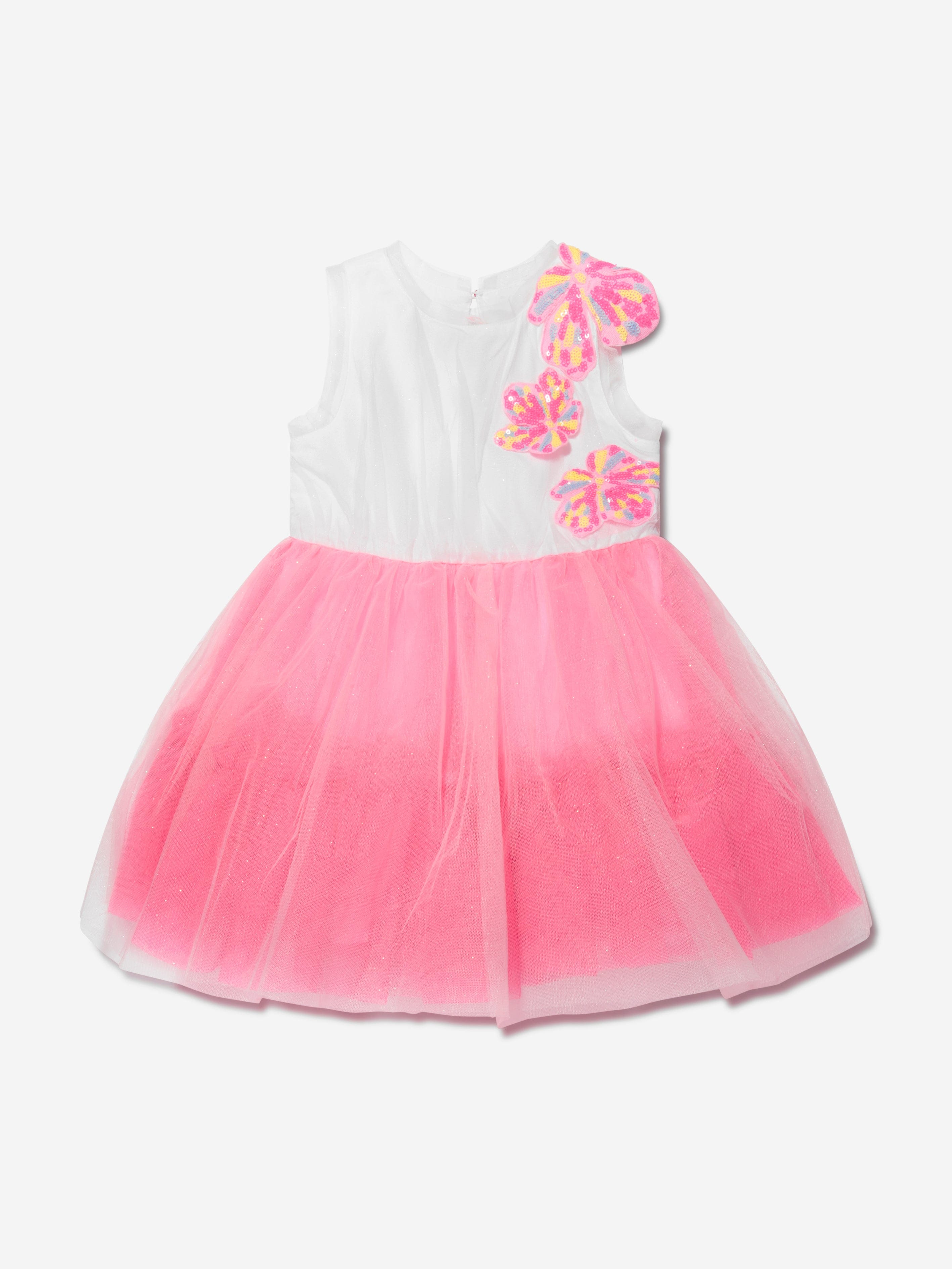 Billieblush Girls Sleeveless Butterfly Dress in Pink