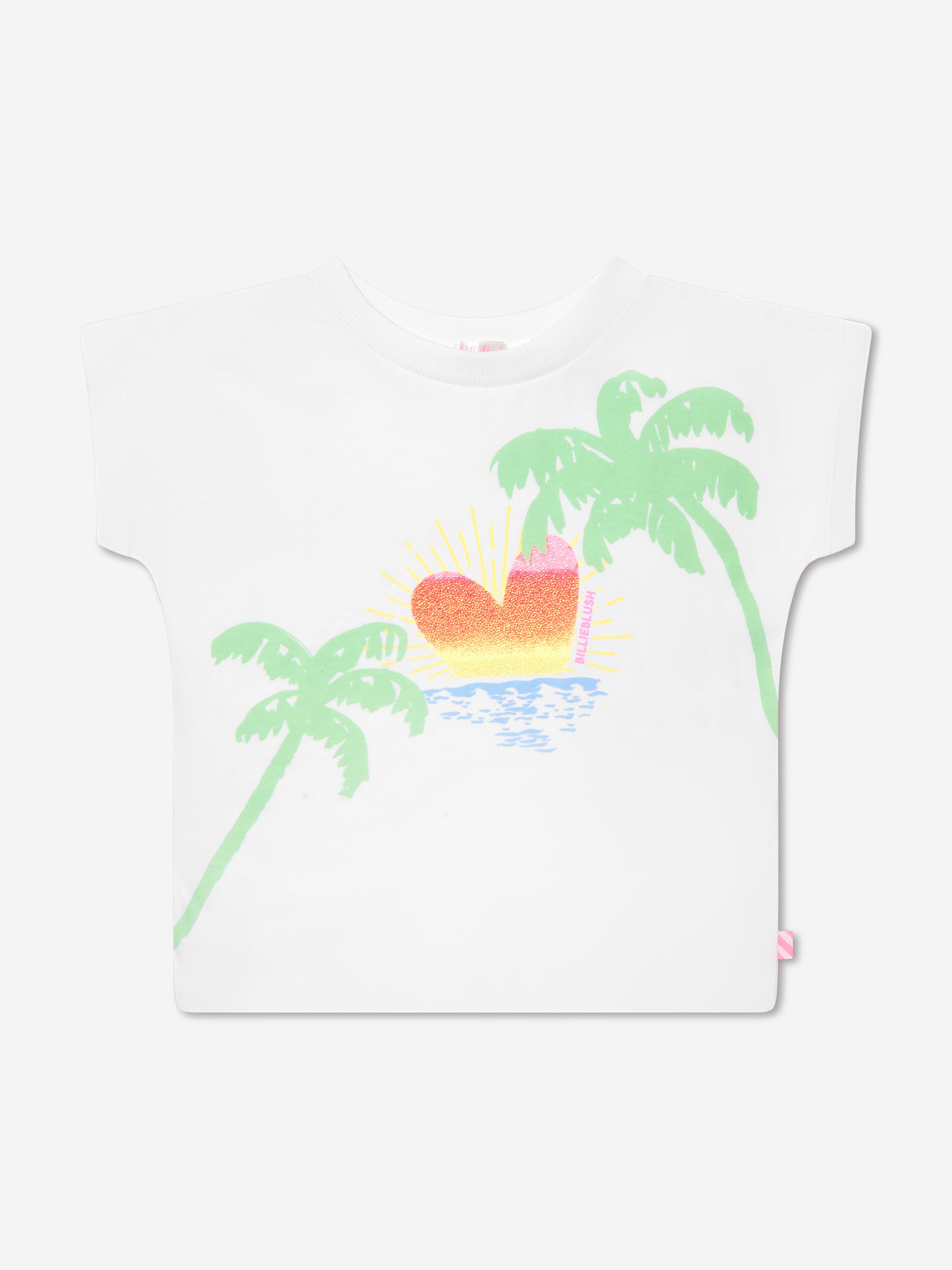 Billieblush Girls Heart Sunset T-Shirt in White