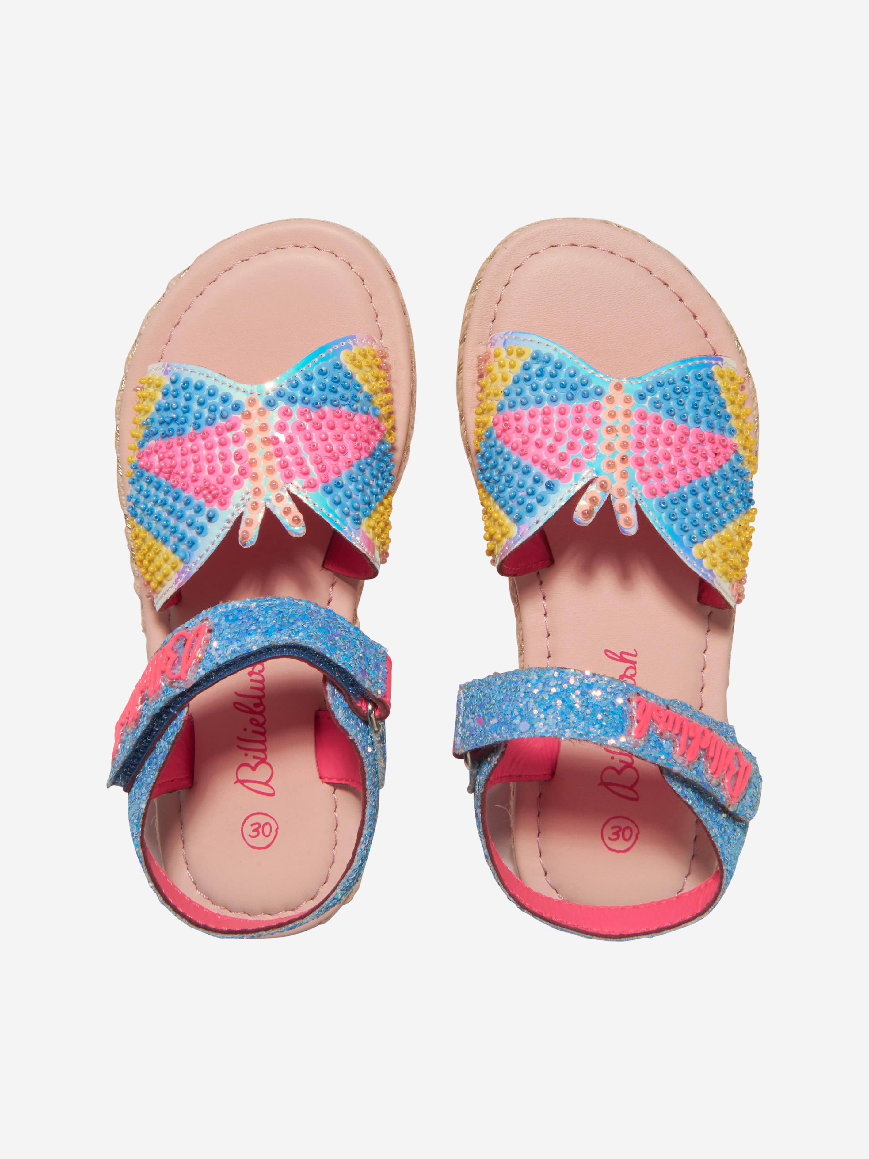 Billieblush Girls Sequin And Pearl Butterfly Sandals in Blue