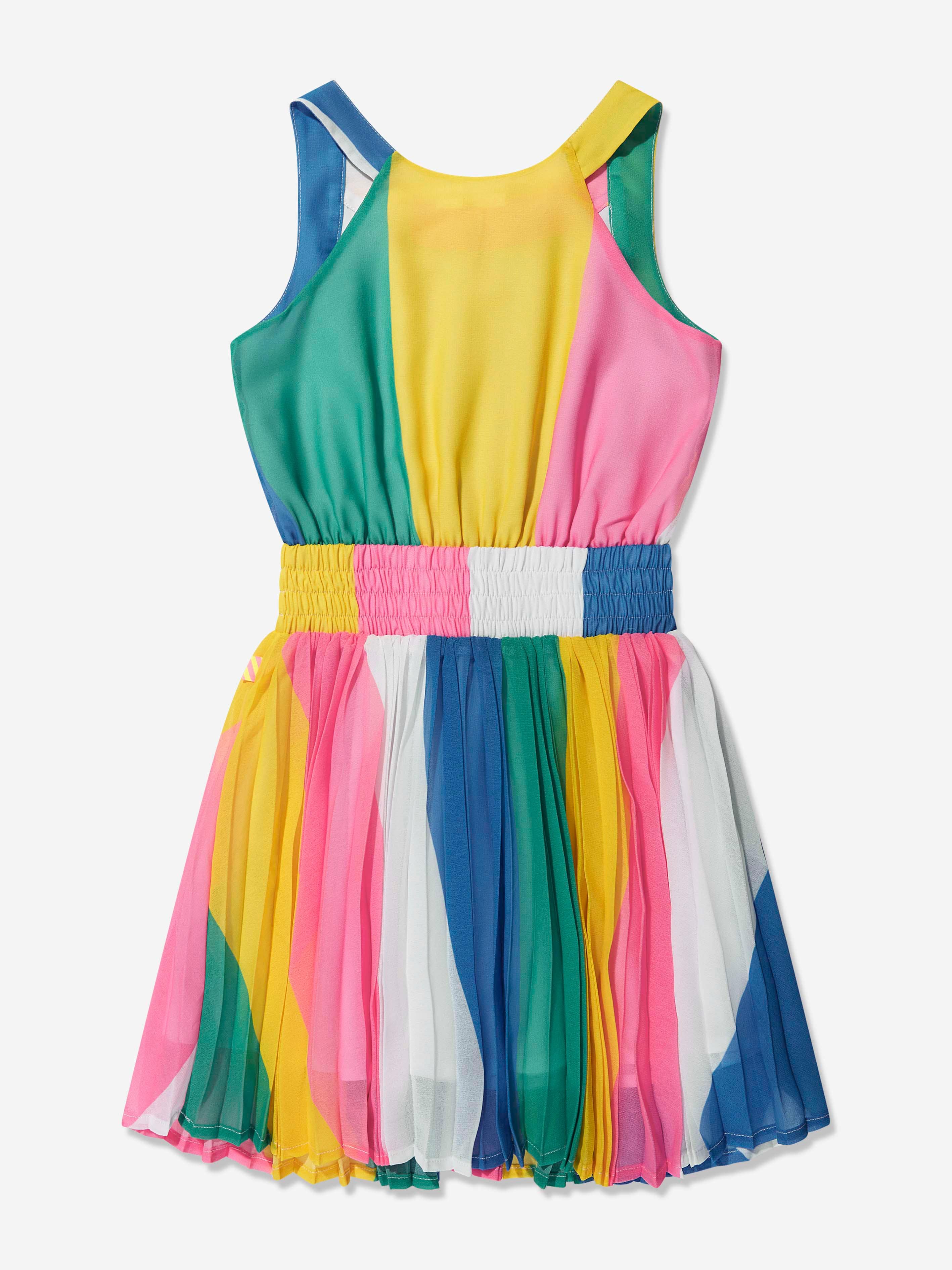 Billieblush Girls Striped Crepe Dress in Multicolour