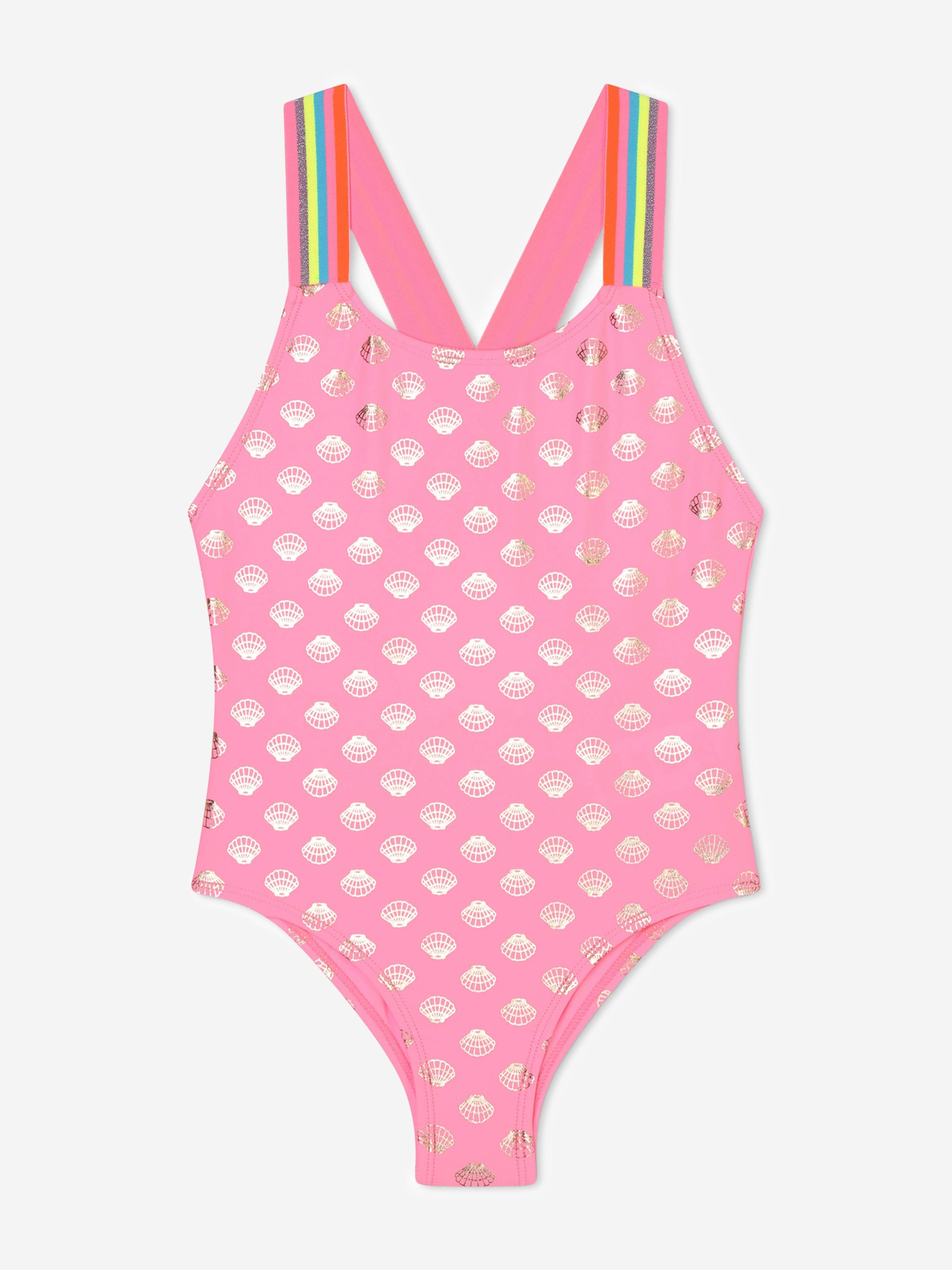 Billieblush Girls Shell Swimsuit in Pink