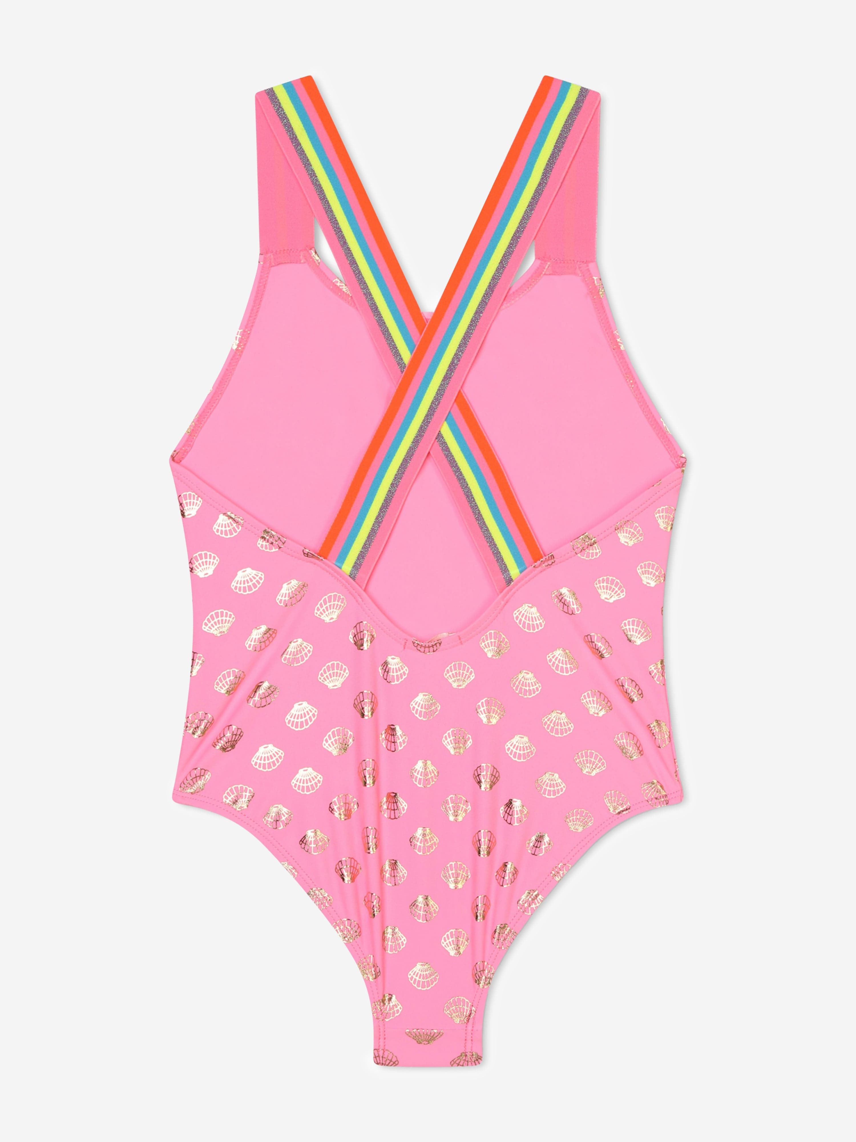 Billieblush Girls Shell Swimsuit in Pink