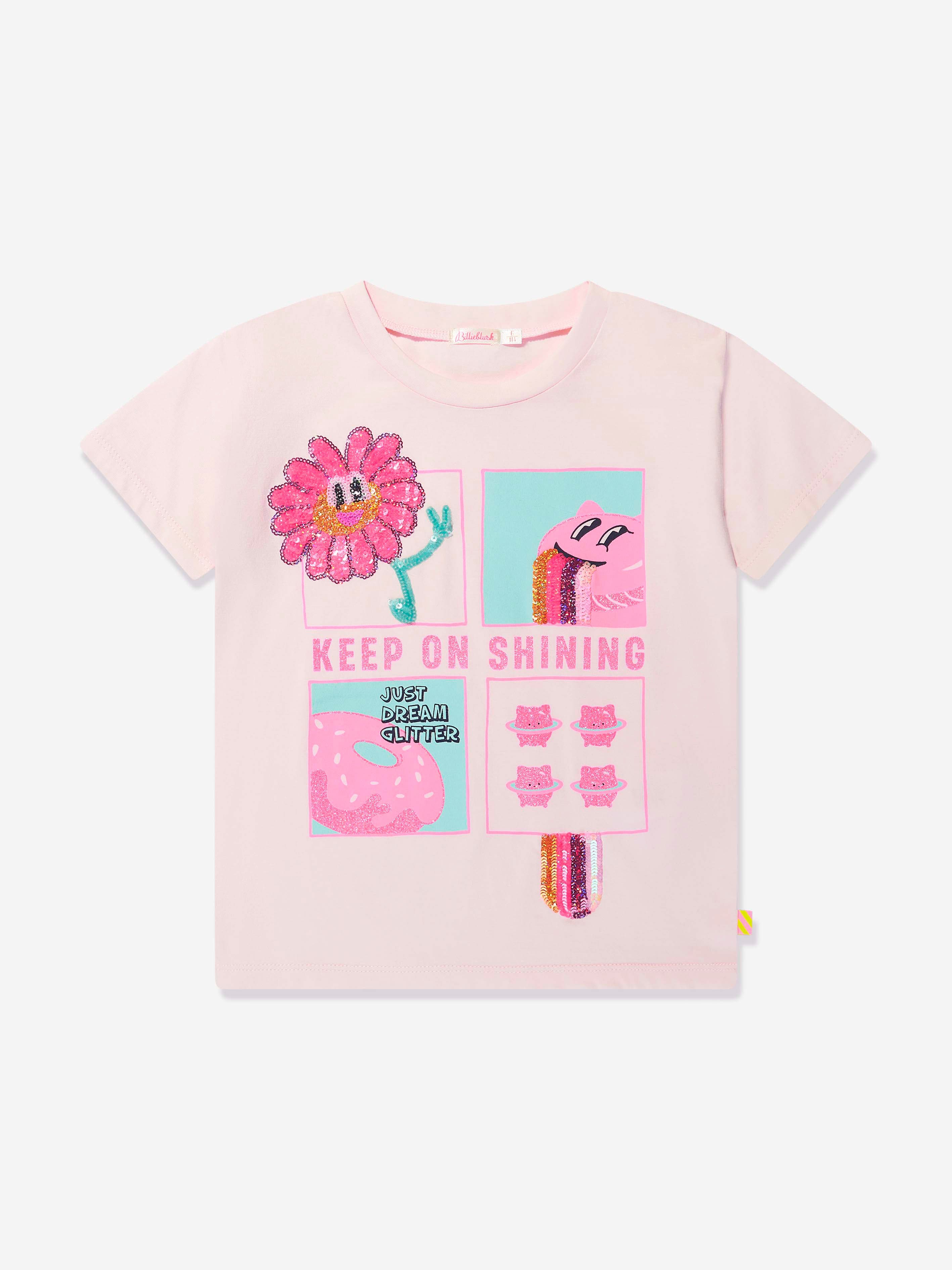 Billieblush Girls Keep On Shining T-Shirt in Pink